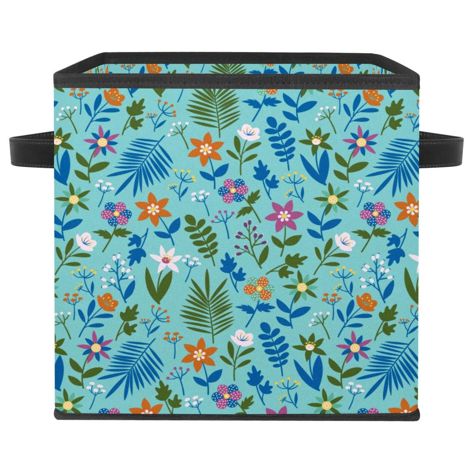 Boîte de rangement pliable fleurie pour organiser la chambre à coucher