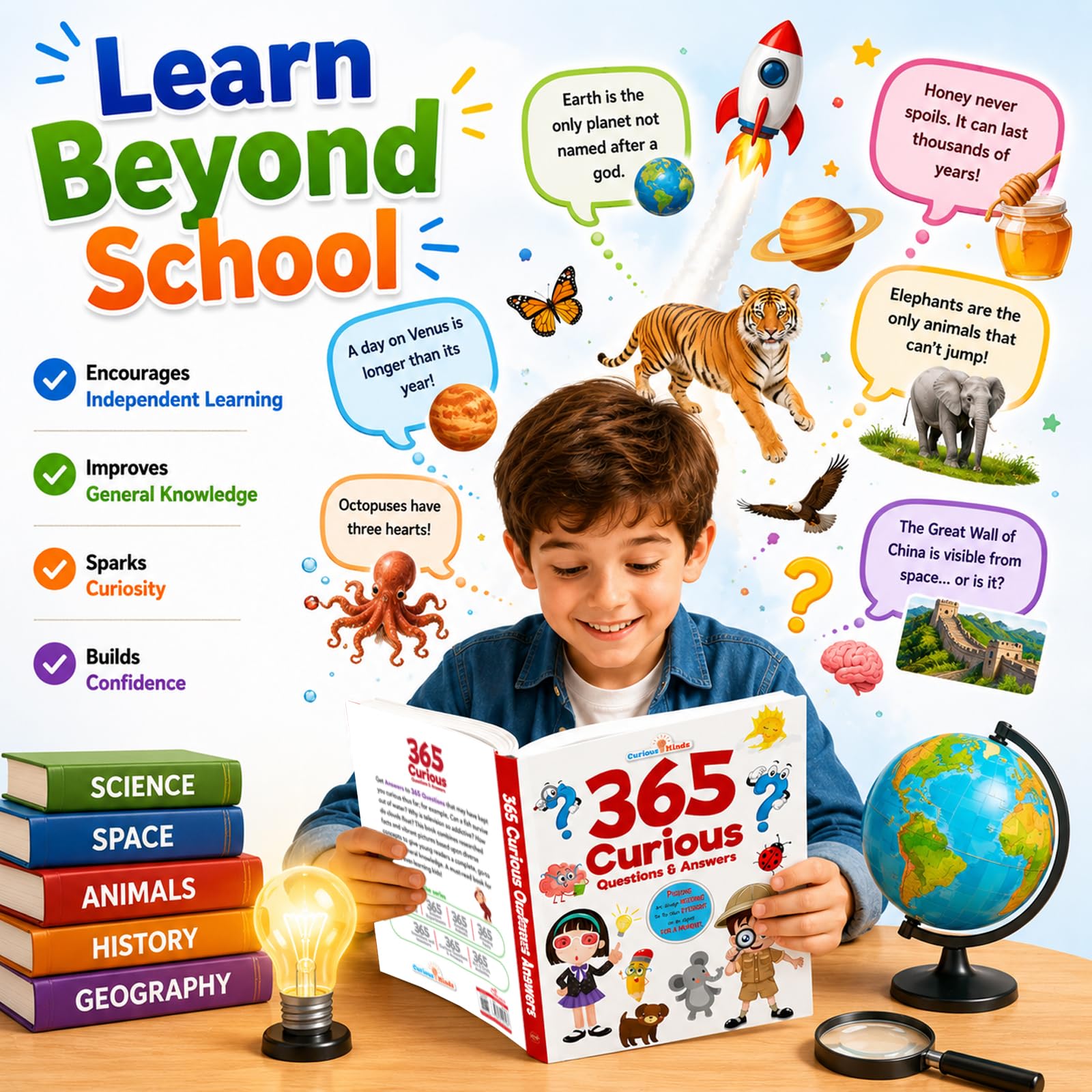 365 Facts Amazing Curious Encyclopedia for Kids 6+ | Fun & Educational Facts for Young Minds | Perfect Gift for Curious Kids & Animal Lovers 1