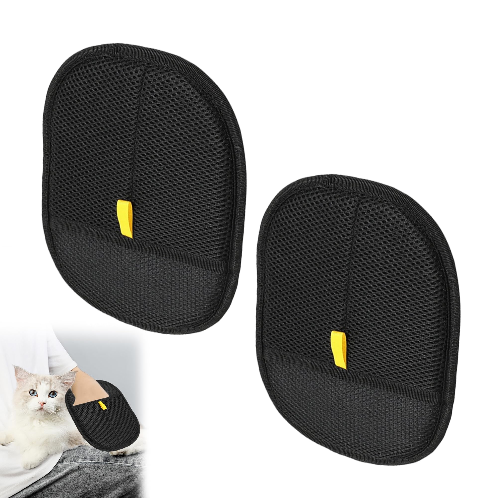 2Pcs Pet Hair Removal Gloves High-Efficiency Hair Removal Double Sided Cat Grooming Glove Static Removal Gloves For Dogs and Cats Reusable Deshedding Pet Glove For Furniture Bed Carpet Clothes Sofa