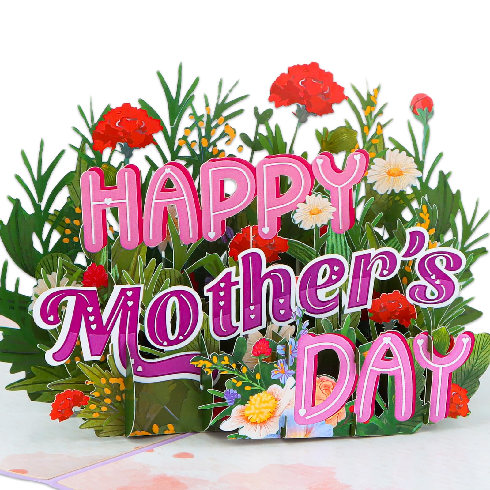 FaCraft 3D Pop Up Mothers Day Card - Happy Mothers Day Flower Pop Up Gift Greeting Card with Envelope with Blank Insert for Best Mom Women Wife