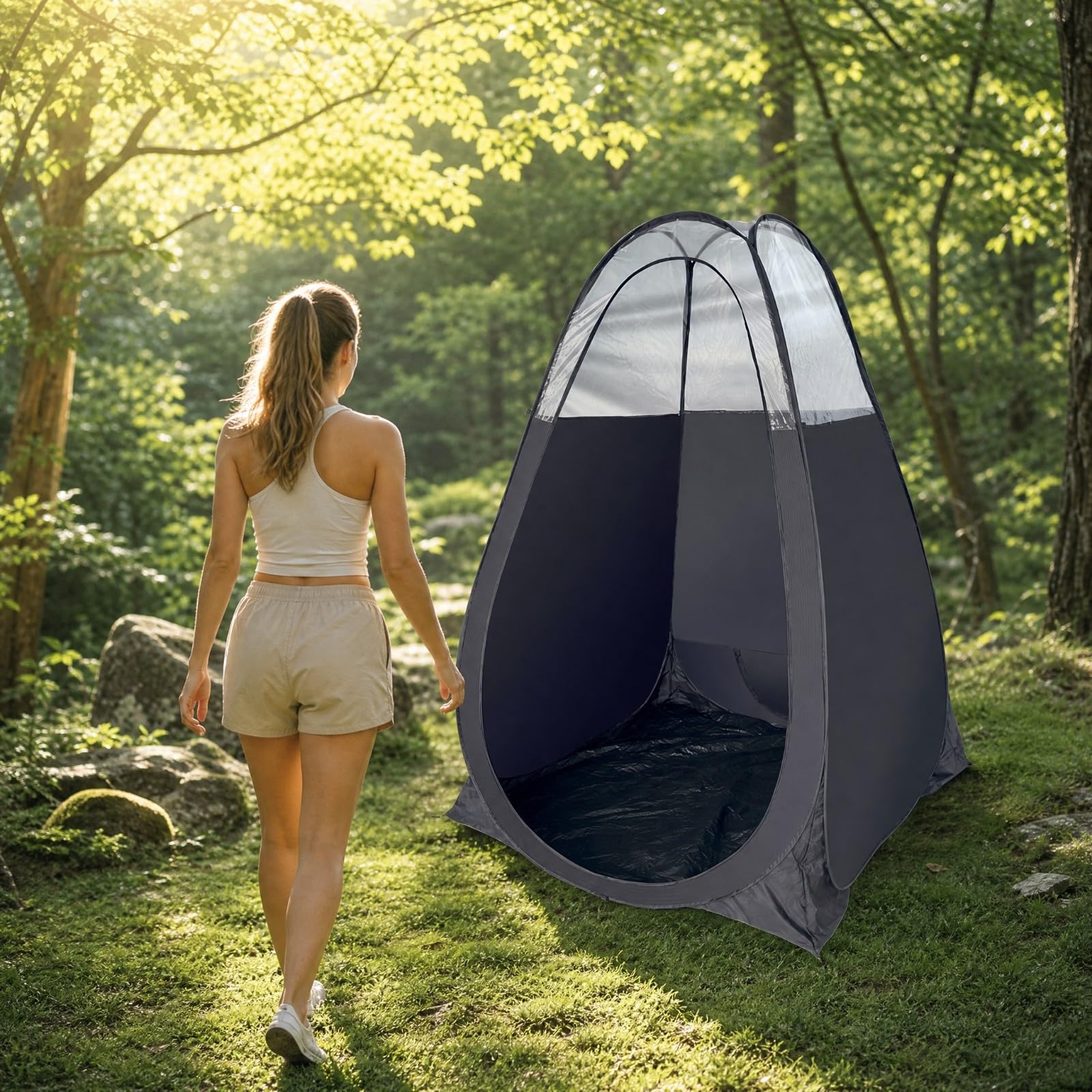 Ronyme Tienda Campaña Automática Quick-Setup Impermeable Tienda Campaña con Bolsa Redonda Plegable Carpa para Ocasiones Al Libre, Playa