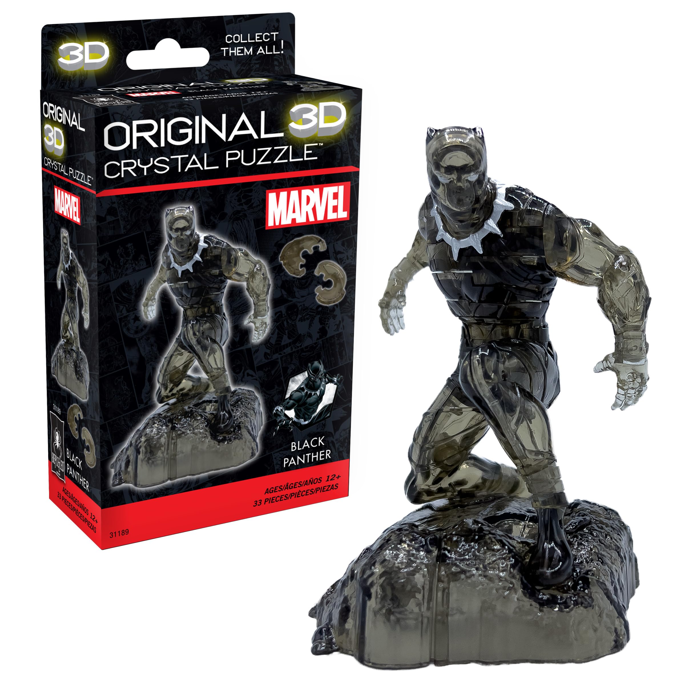 BePuzzled, Marvel Black Panther Super Hero Original 3D Crystal Puzzle, Perfect for Puzzlers Ages 12 and Up, Challenging to Complete and Beautiful to Display, Collect Them All