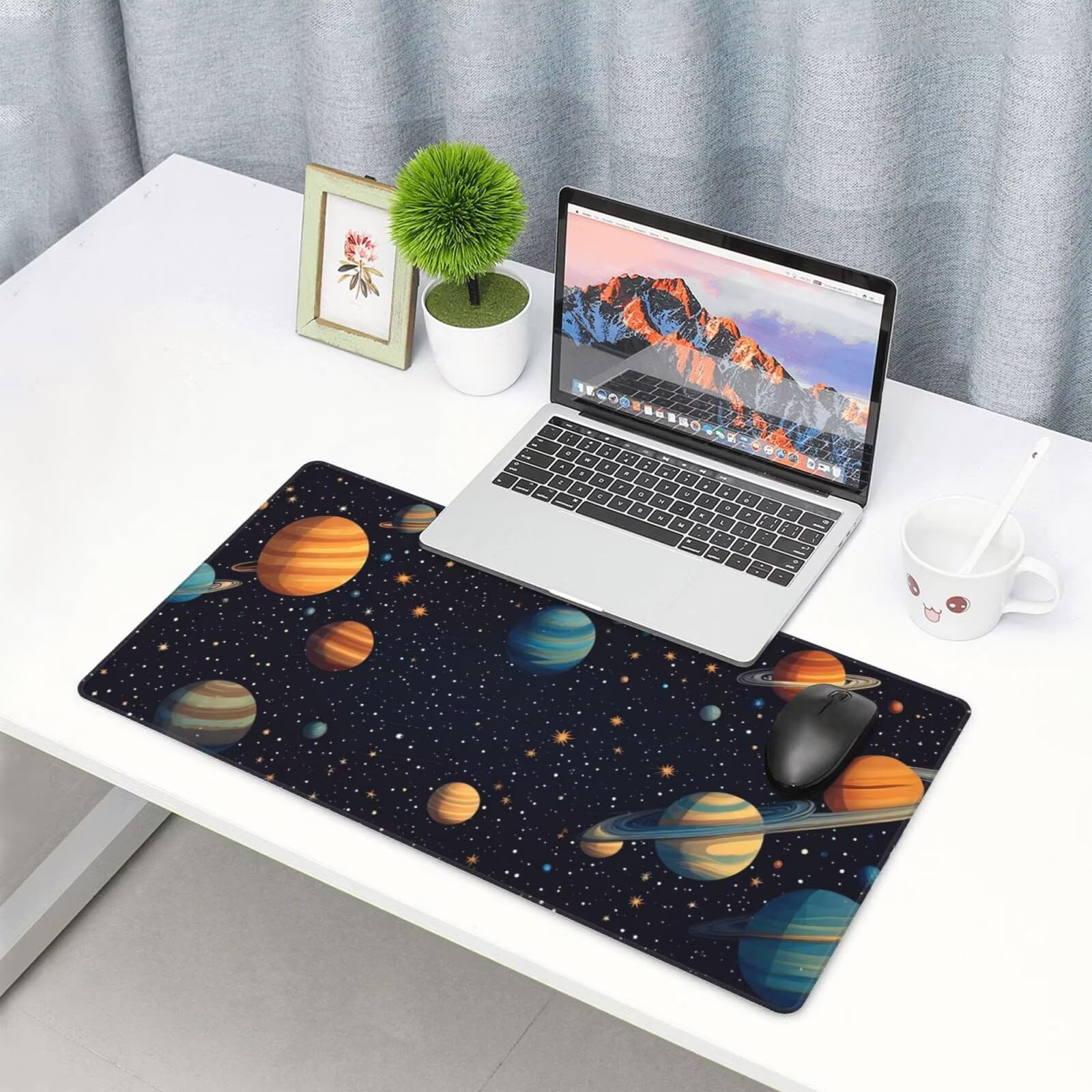 Uniwersalna podkładka pod mysz, duża podkładka pod mysz 1200 x 400 mm, gwiaździste niebo podkładka pod mysz do gier, podkładka na biurko ze zszytymi krawędziami, podkładka pod mysz z klawiaturą, do