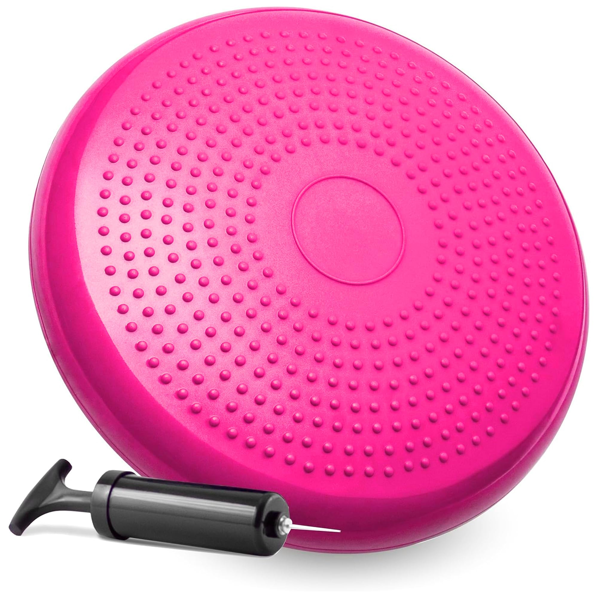 Wobble Balance Cushion Stability Disc Core Trainer โ Fitness Exercise Board for Back Pain Relief, UK Army & Gym Workouts, Yoga Sitting Posture Seat with Pump for Home, Office & Classroom (PINK)