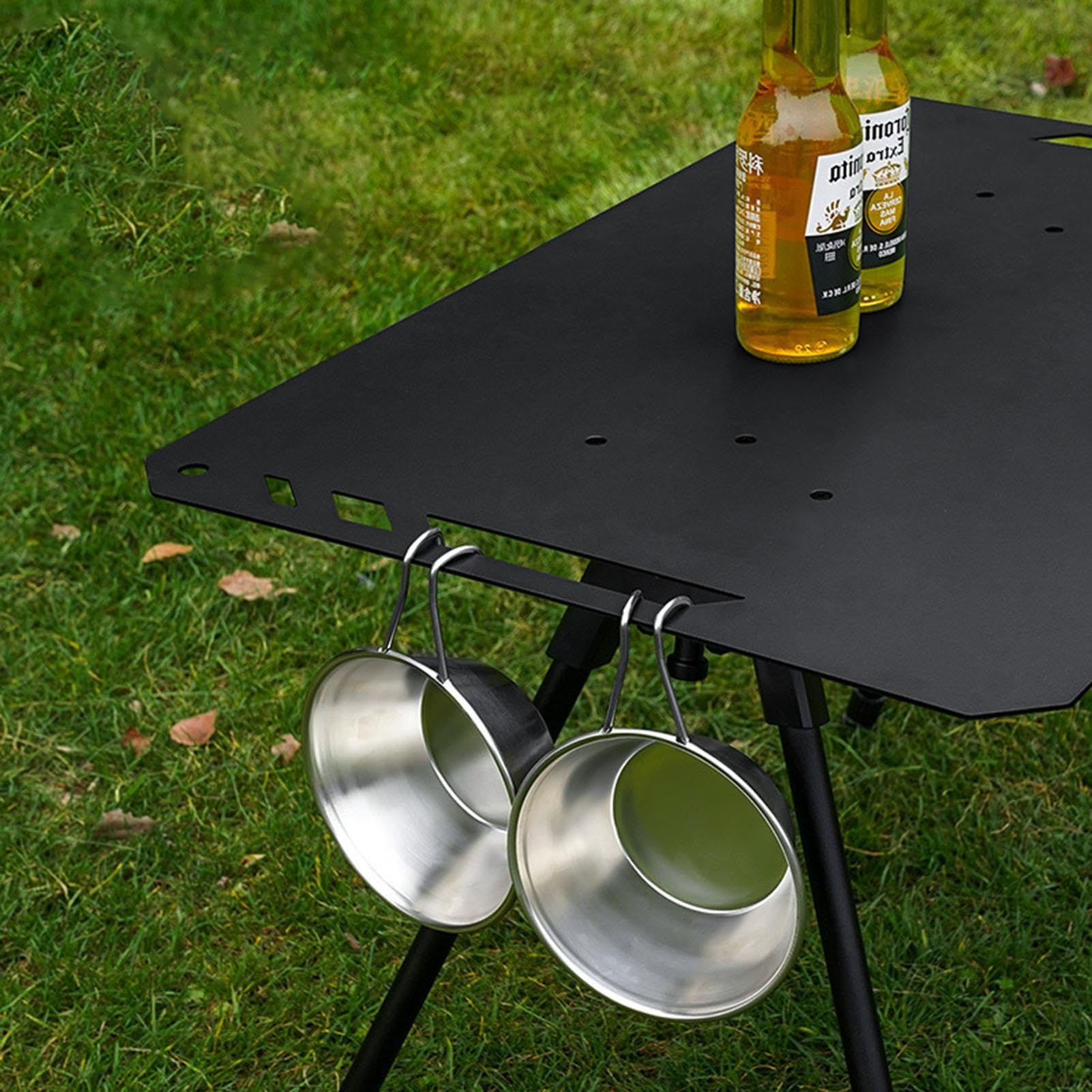 Przenośny stół piknikowy | Aluminiowy składany stół kempingowy na zewnątrz | kompaktowy i gładki składany stół na plażę, grill, taras, podróże, imprezy, piknik