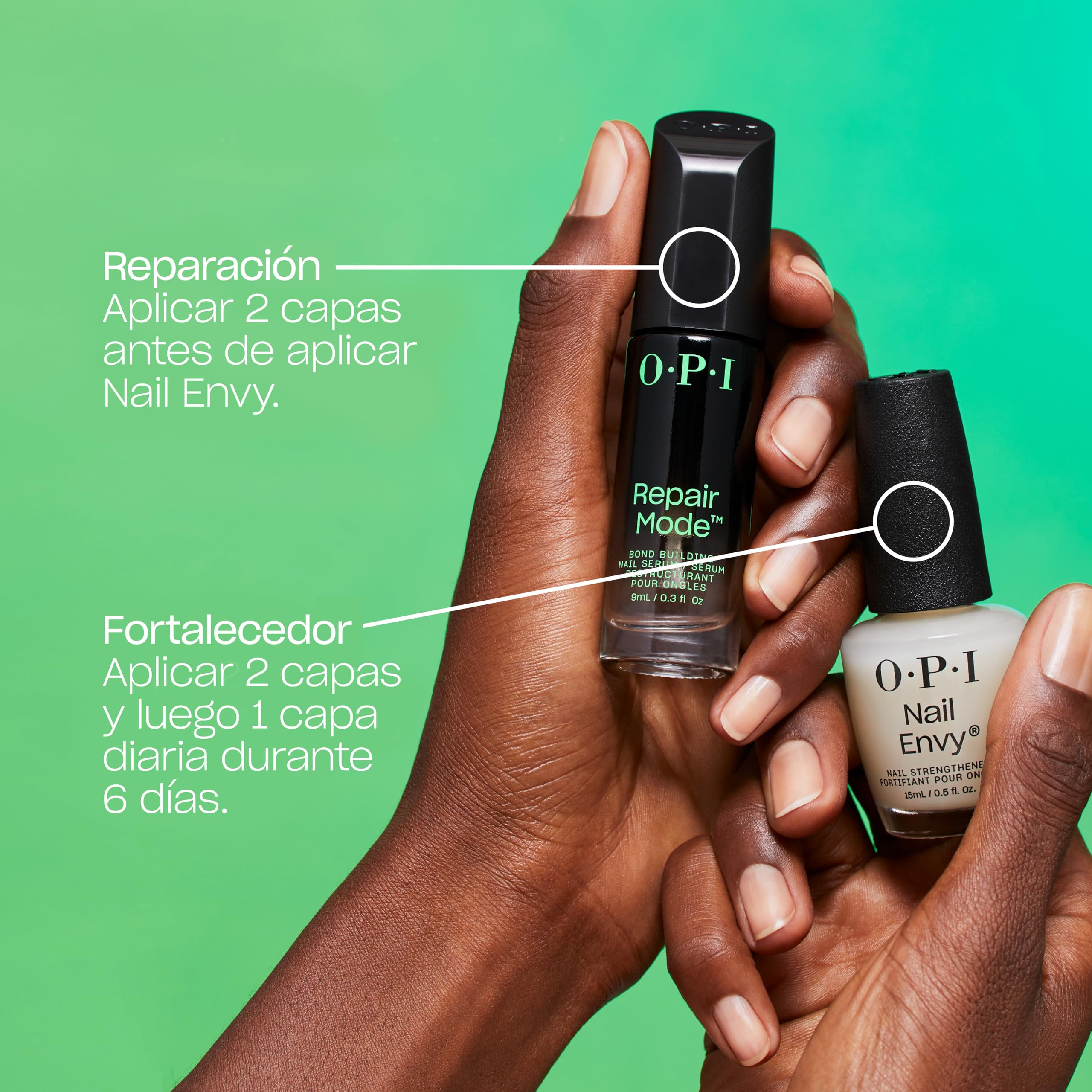 OPI Nail Envy, Tratamiento fortalecedor de uñas, con proteína de trigo y calcio para uñas naturales fuertes