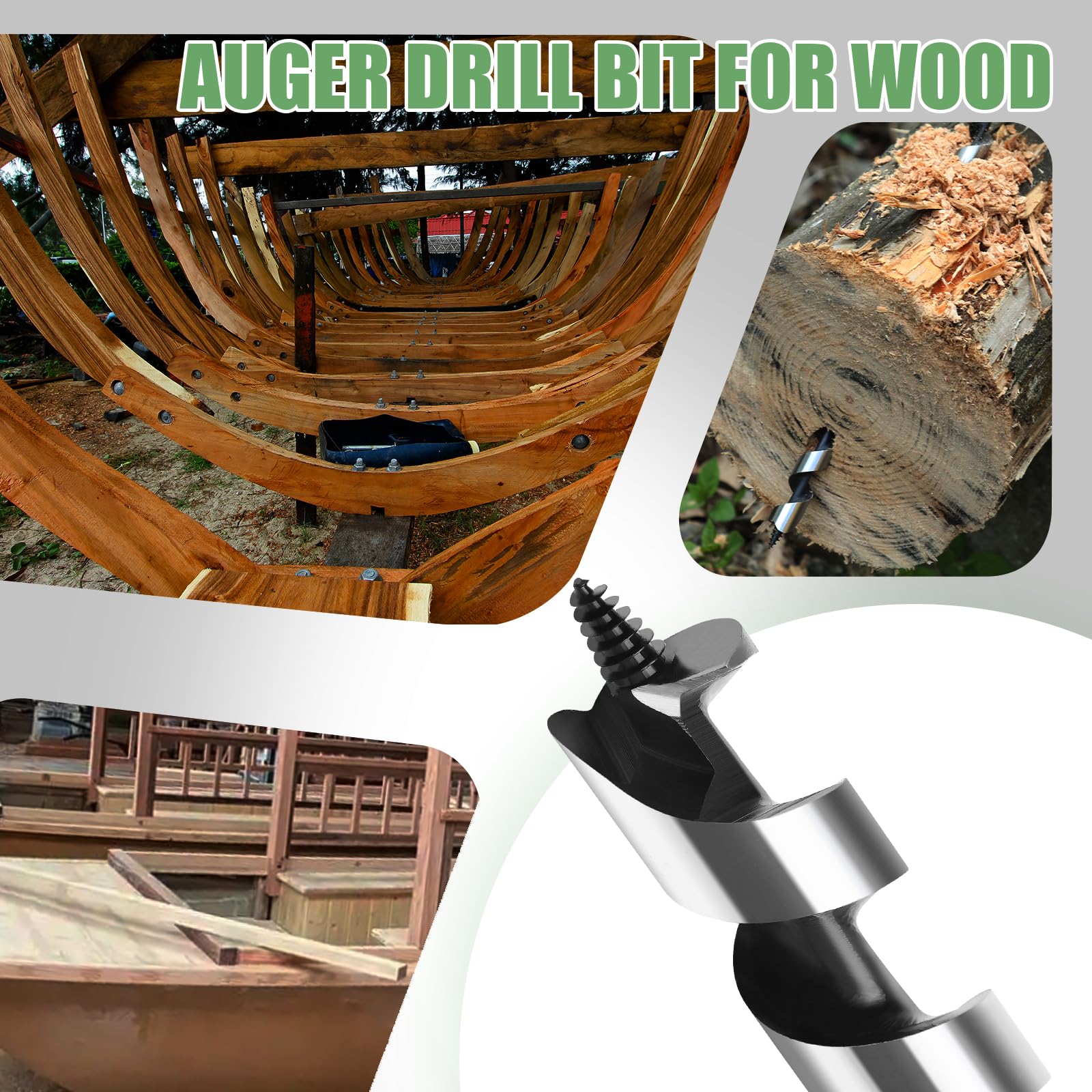 1 broca de taladro de 18 pulgadas para madera, vástago hexagonal para madera blanda, madera dura, plástico, materiales compuestos y proyectos de bricolaje