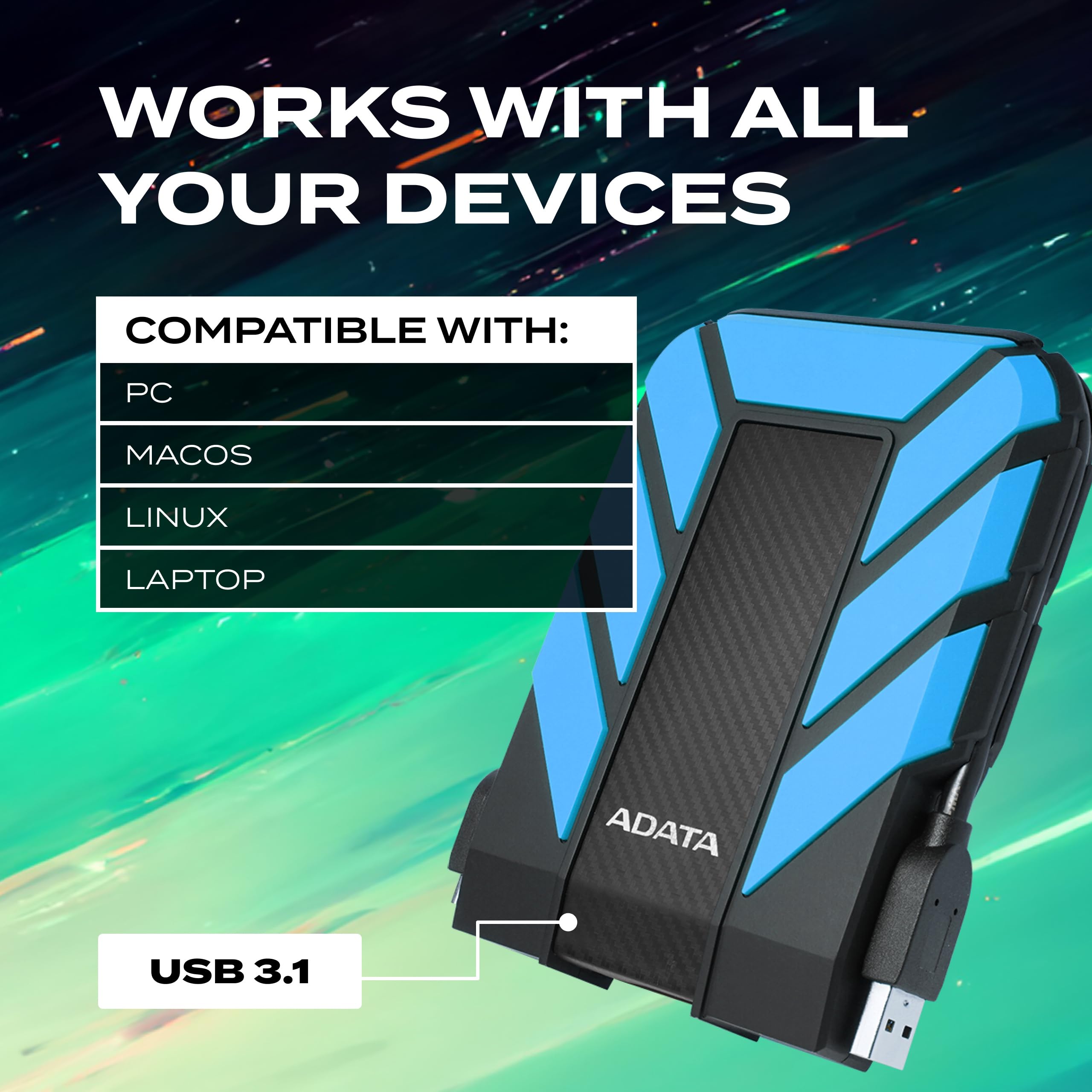 Amazon | ADATA(エイデータ) 外付HDD 2TB［USB3.1］ HD710 Pro 外付け