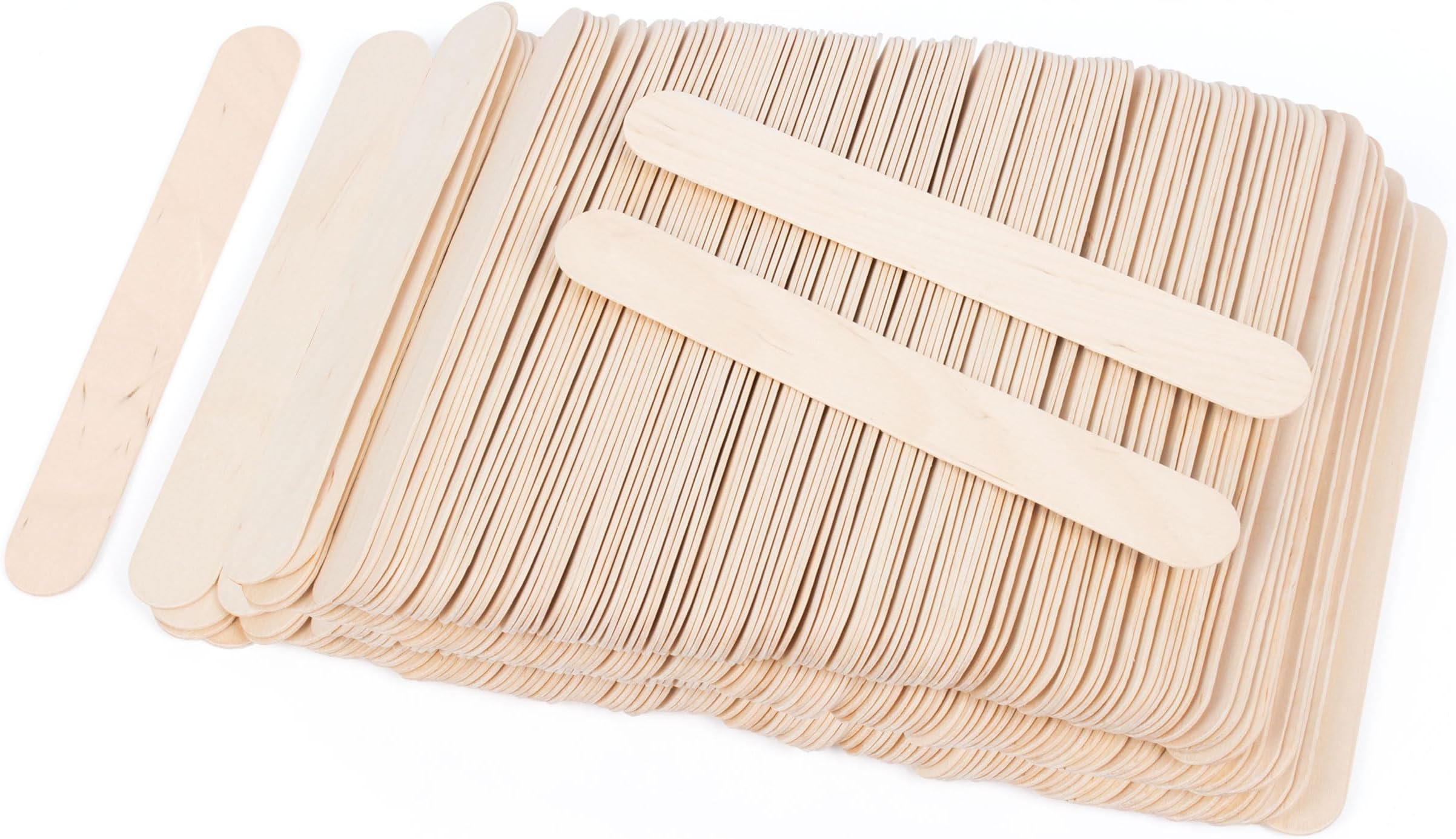 8 Inch Craft Sticks, 200 Pieces Wooden Large Tongue Depressor Sticks Jumbo Popsicle Sticks for Crafts, Multi-Functional Wooden Sticks for Ice Cream, DIY, Waxing Sticks, Building Projects