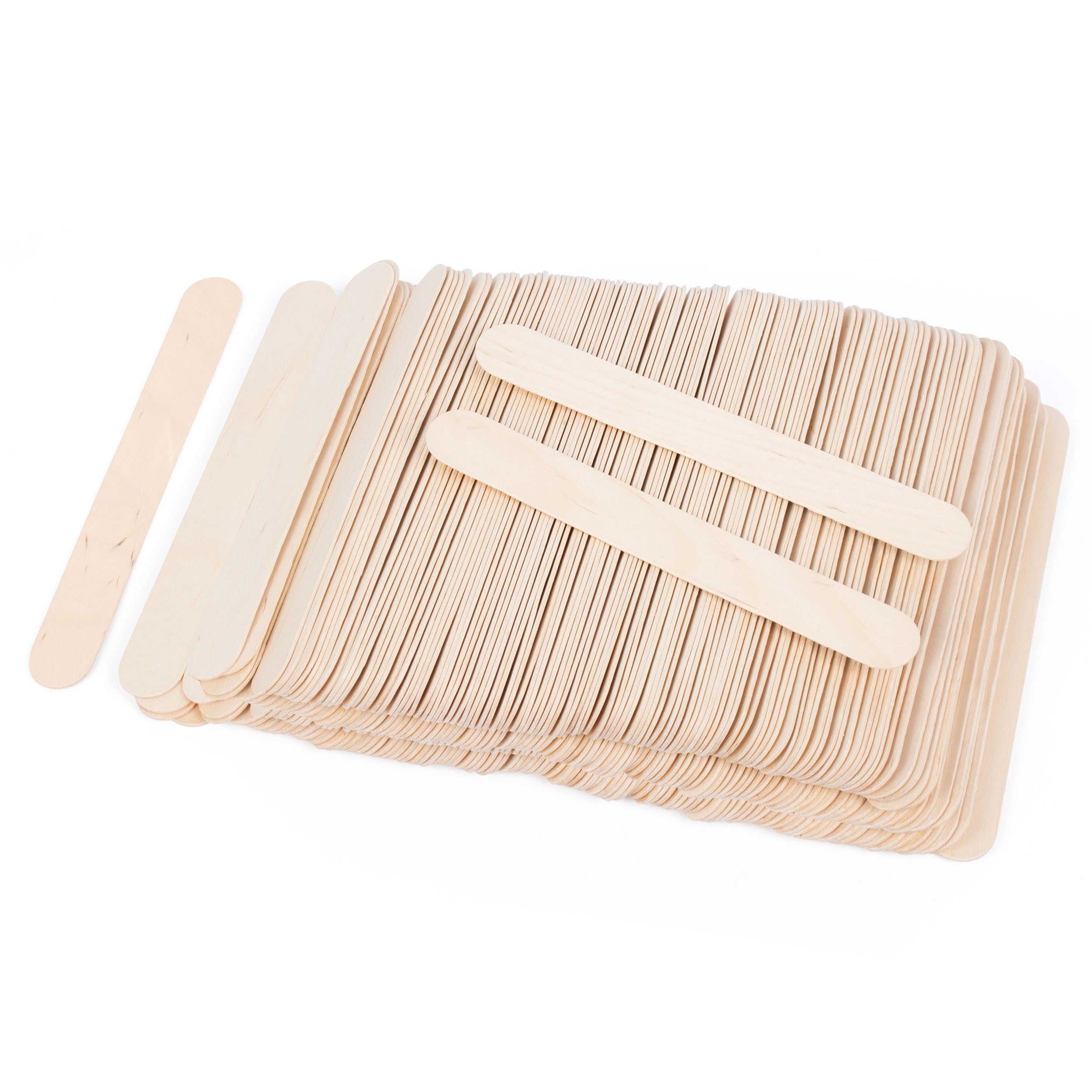 8 Inch Craft Sticks, 200 Pieces Wooden Large Tongue Depressor Sticks Jumbo Popsicle Sticks for Crafts, Multi-Functional Wooden Sticks for Ice Cream, DIY, Waxing Sticks, Building Projects