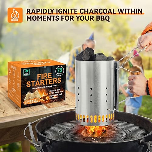Miniatura 6 de Realcook - Iniciador de fuego natural para fogatas: iniciadores para todo clima - iniciadores de carbón sin olor para parrilla Hoguera Chimeneas