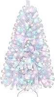 Vista 10 de Yaheetech 7.5ft Pre-lit Spruce Artificial Christmas Tree Snow Flocked Hinges Tree with 550 Multicolor LED Lights & 1284 Branch Tips & Metal Stand