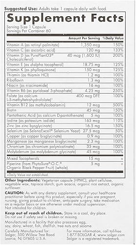 Miniatura 2 de Solgar One Daily Suplemento multivitamínico de apoyo para todo el cuerpo para hombre, altamente absorbible, liberación retardada, cápsulas
