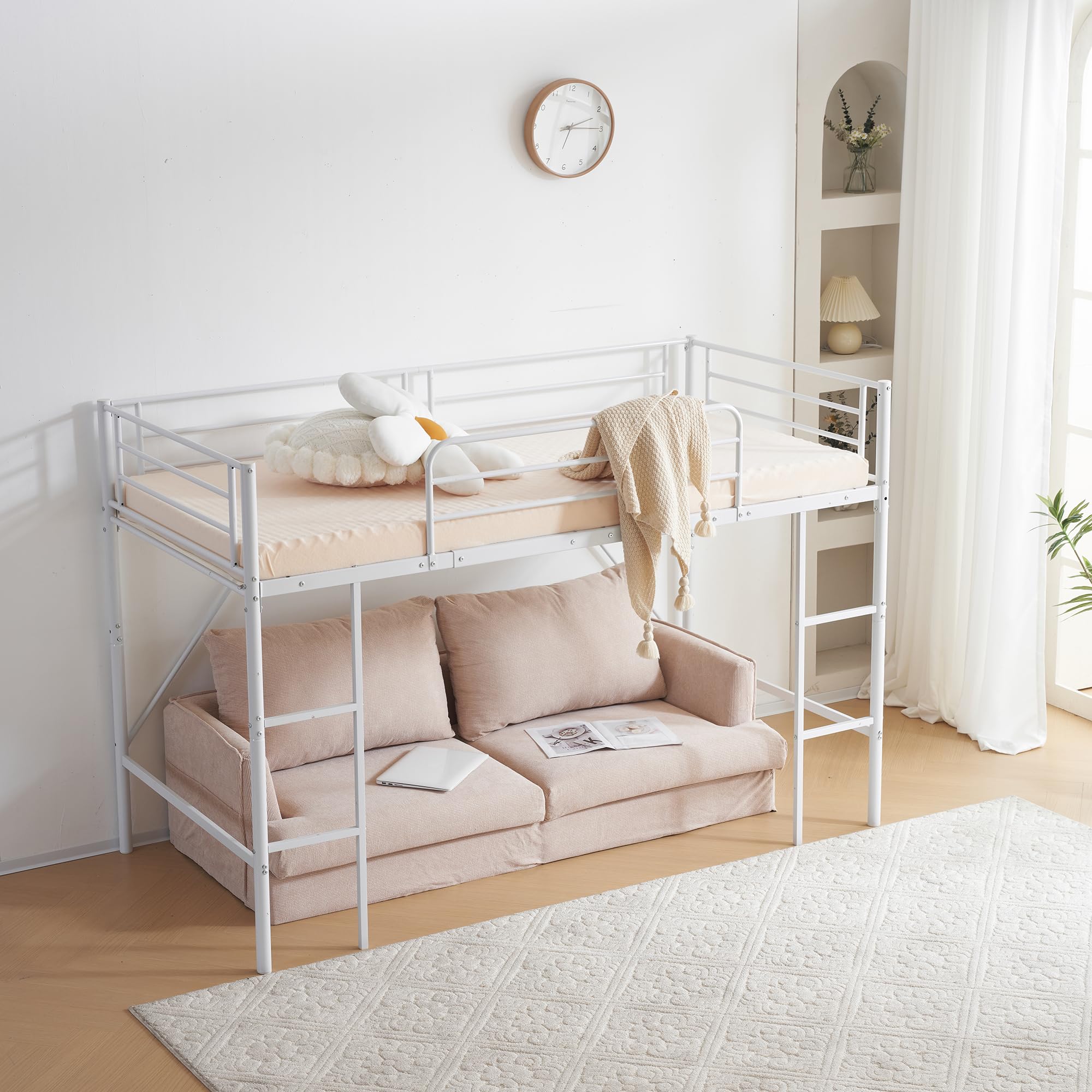 Amazon｜ロフトベッド システムベット 収納スペース付き 空間活用