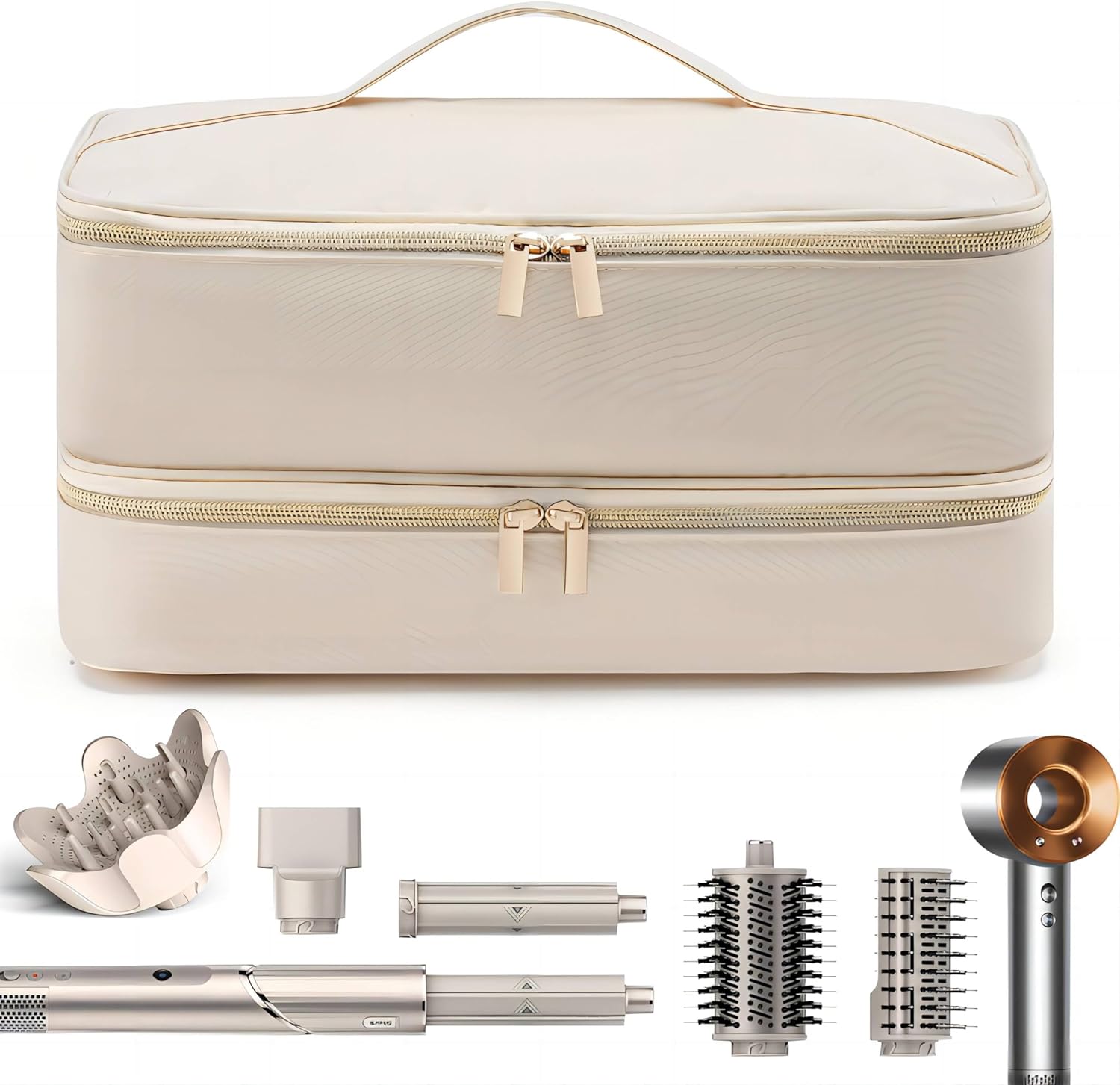 Double-Layer Shark Carrying Case, Shark Flexstyle Bag for Revlon One-Step Hair Attachment /Volumizer/Styler, Stylish Hair Dryer Travel Case Water Resistant Bag Organized for Hair Accessories & Tools Double-Layer Shark Carrying Case, Shark Flexstyle Bag for Revlon One-Step Hair Attachment /Volumizer/Styler, Stylish Hair Dryer Travel Case Water Resistant Bag Organized for Hair Accessories & Tools