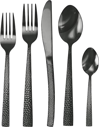 Miniatura 2 de MegaChef Baily - Juego de cubiertos de acero inoxidable para 4 pulgadas, 20 piezas, color negro