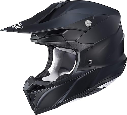 HJC i 50 - Casco semiplano de motocicleta todoterreno (negro semiplano, grande)