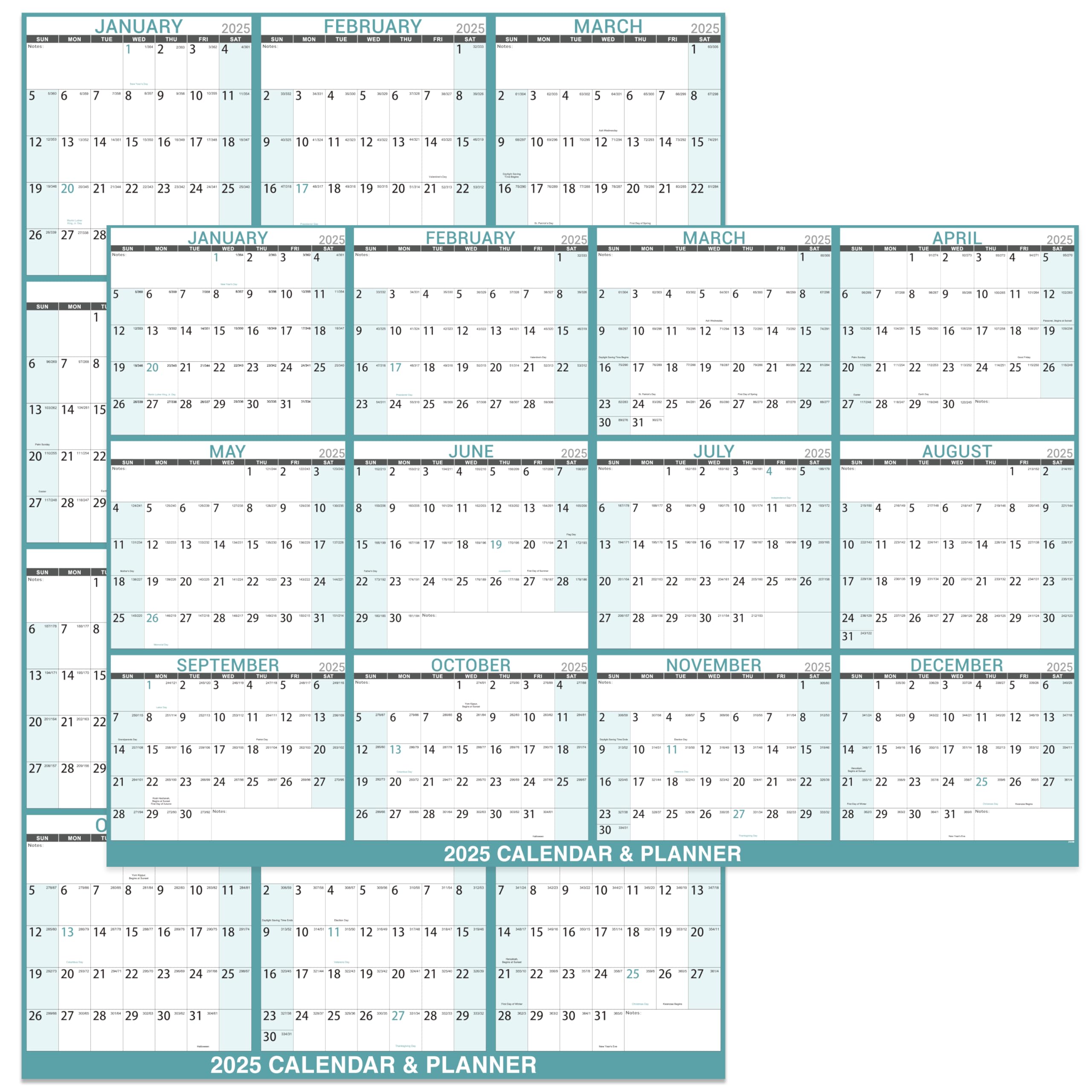 Snapklik.com : 2025 Dry Erase Calendar - Large Yearly Calendar For Wall ...
