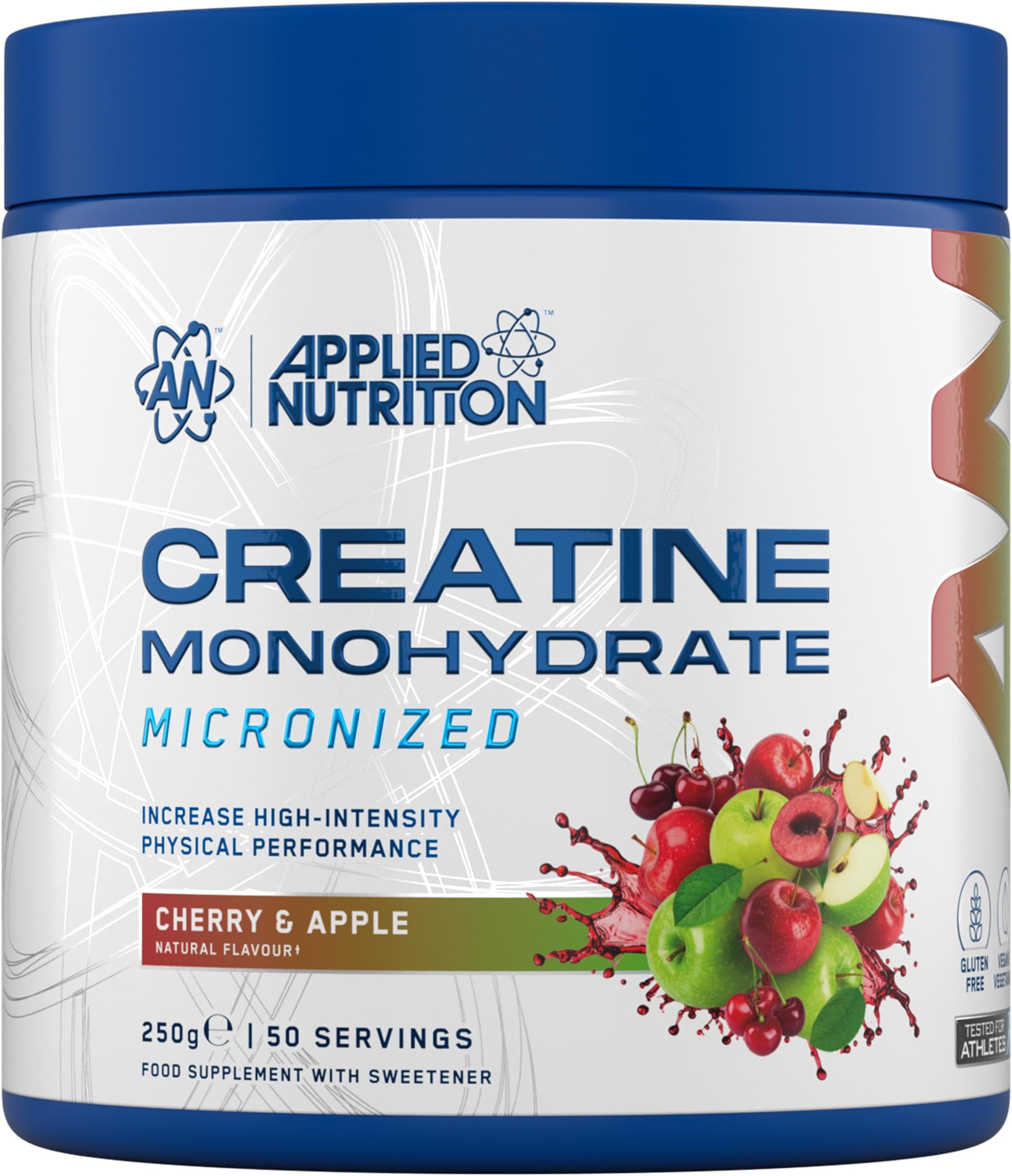 Creatine Flavoured - Creatine Monohydrate Micronized Powder with Flavour, Increases High-Intensity Physical Performance (250g - 50 Servings) (Cherry & Apple)