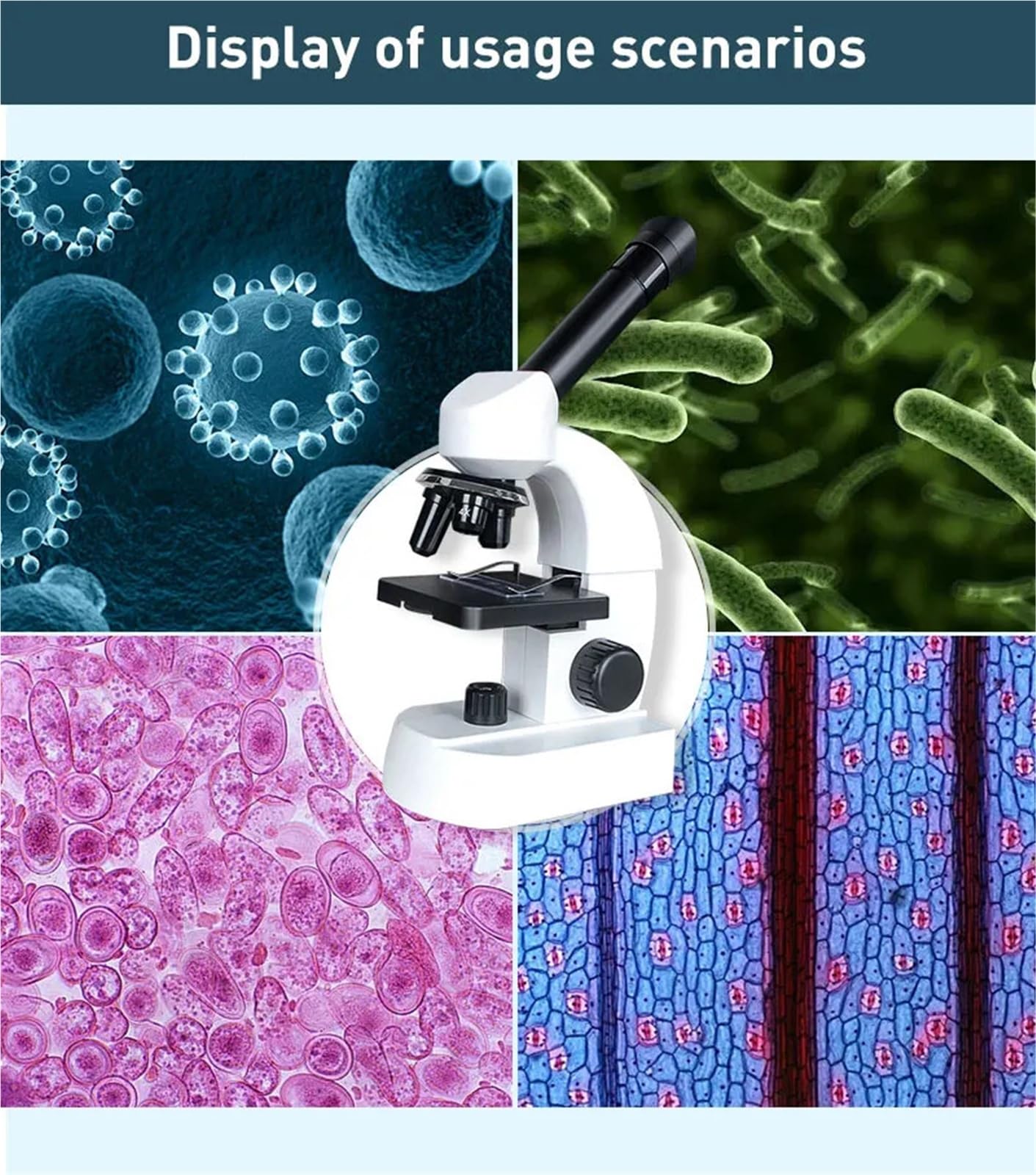 Mikroskop Przenośny monokularowy plastikowy mikroskop biologiczny dla dzieci, szkół, laboratoriów, edukacji