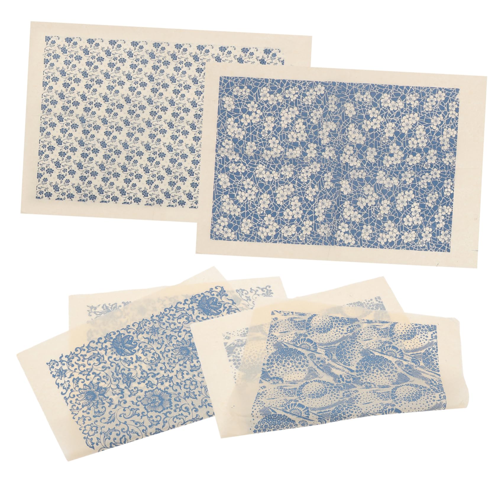 VILLCASE 20feuilles Papier De Transfert Décoratif Papier Décalcomanie Haute Température pour Bricolage sous-glaçure Découpe Facile Et Personnalisable