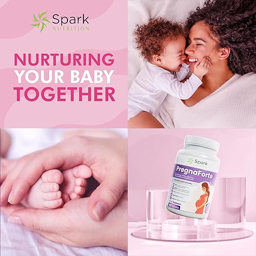 Miniatura 3 de Pregnaforte Multivitamínico prenatal 60 días ácido fólico, omega-3 DHAEPA, vitaminas A, B6, B12, C, D3, E y minerales calcio, hierro, zinc, magnesio