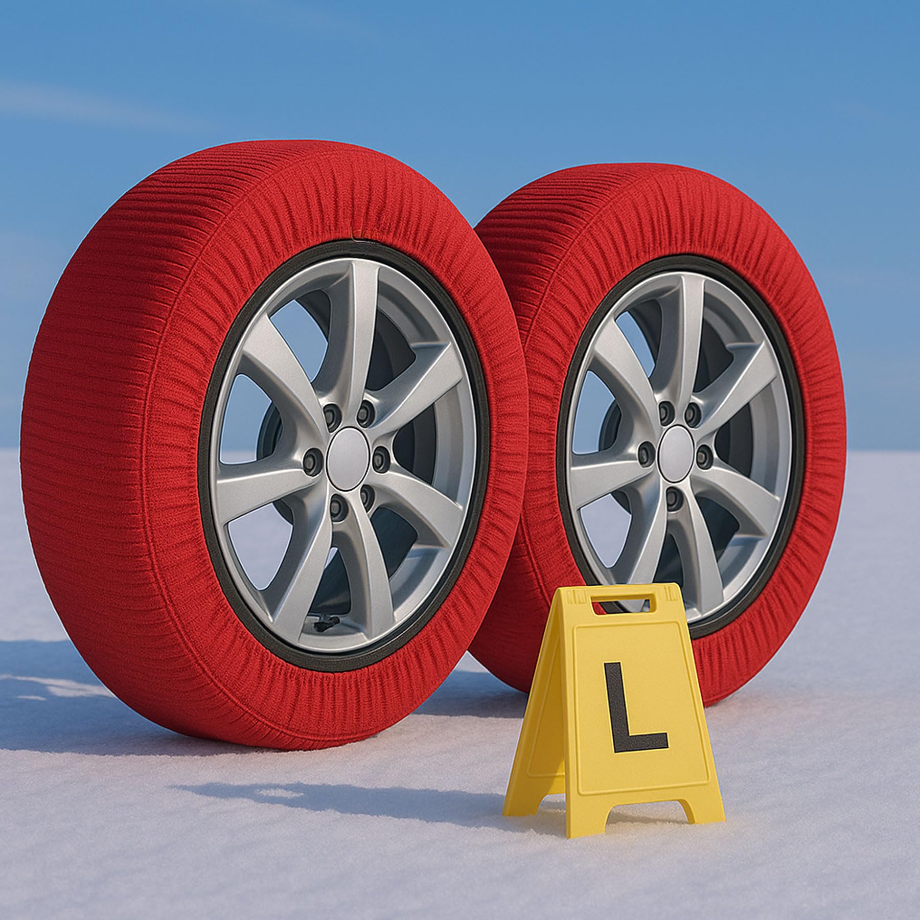 CARALL Calze da Neve Omologate Italia Rosso Misura L Catene Tessili