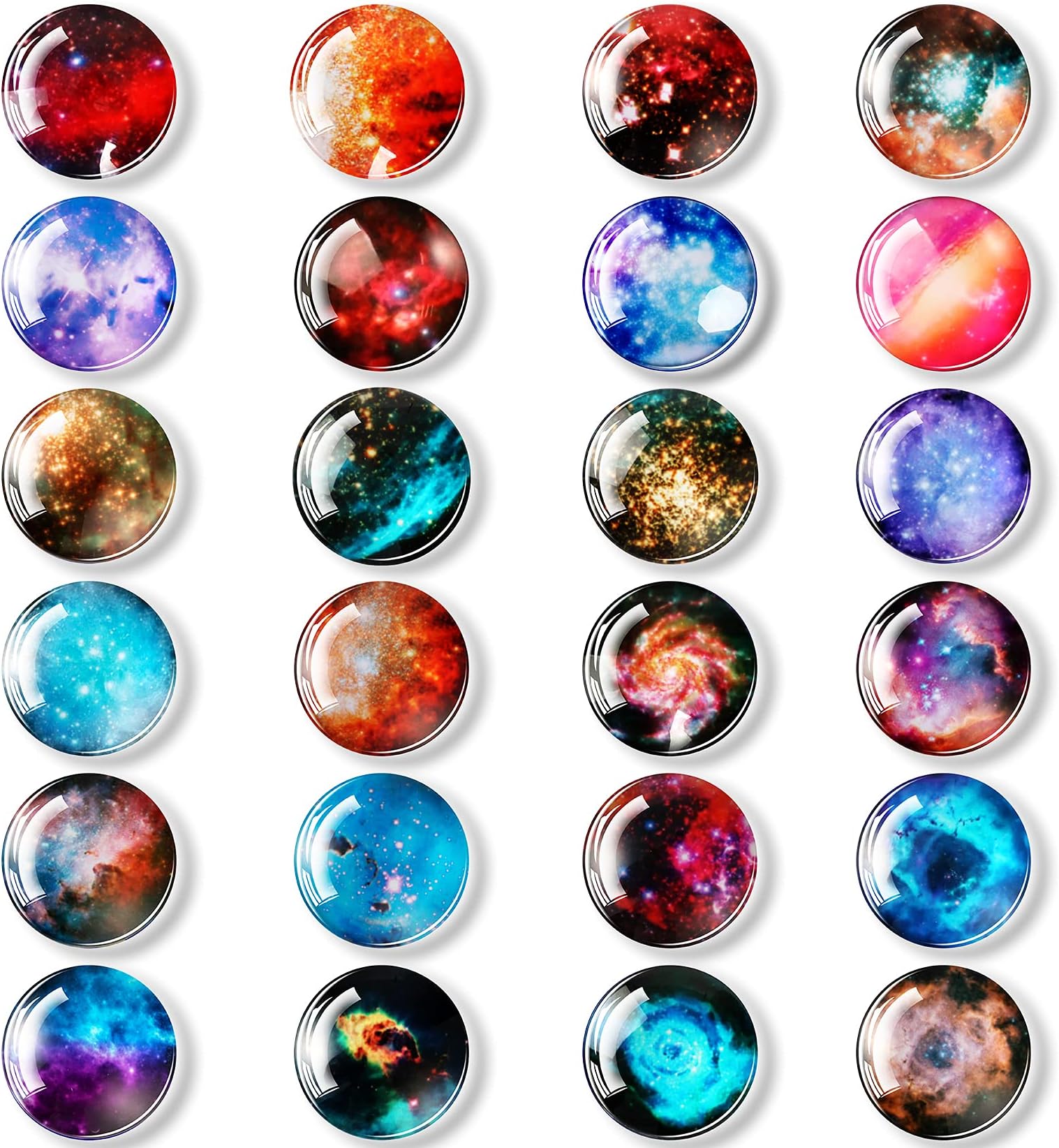 24 Pack Planetary Colorful Decorative Magnets for Refrigerator & Whiteboard - Fridge & Classroom Magnets