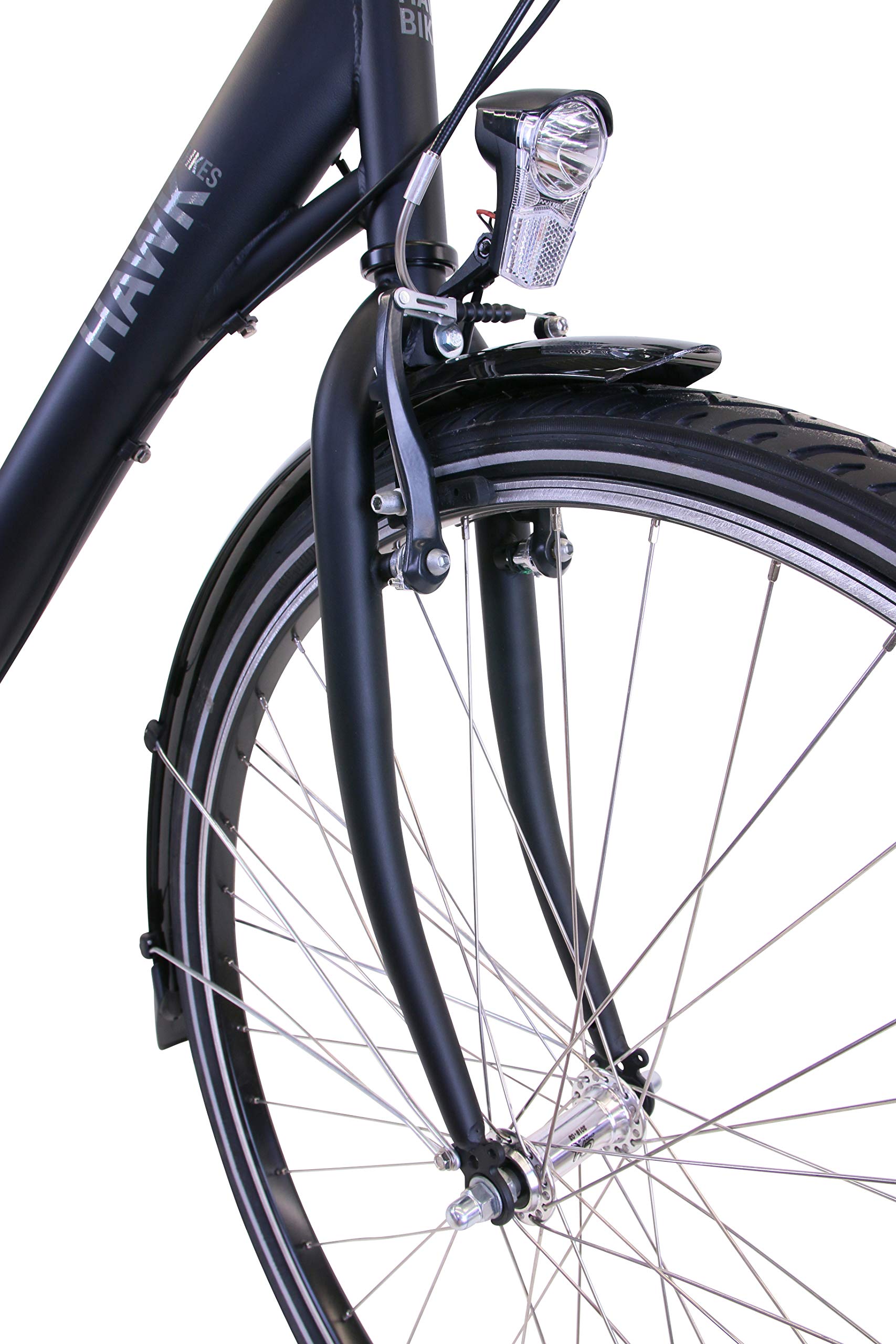 HAWK City Wave Premium Plus Vélo femme avec panier I Vélo pour femme avec moyeu Shimano 3 vitesses, éclairage et poignées ergonomiques