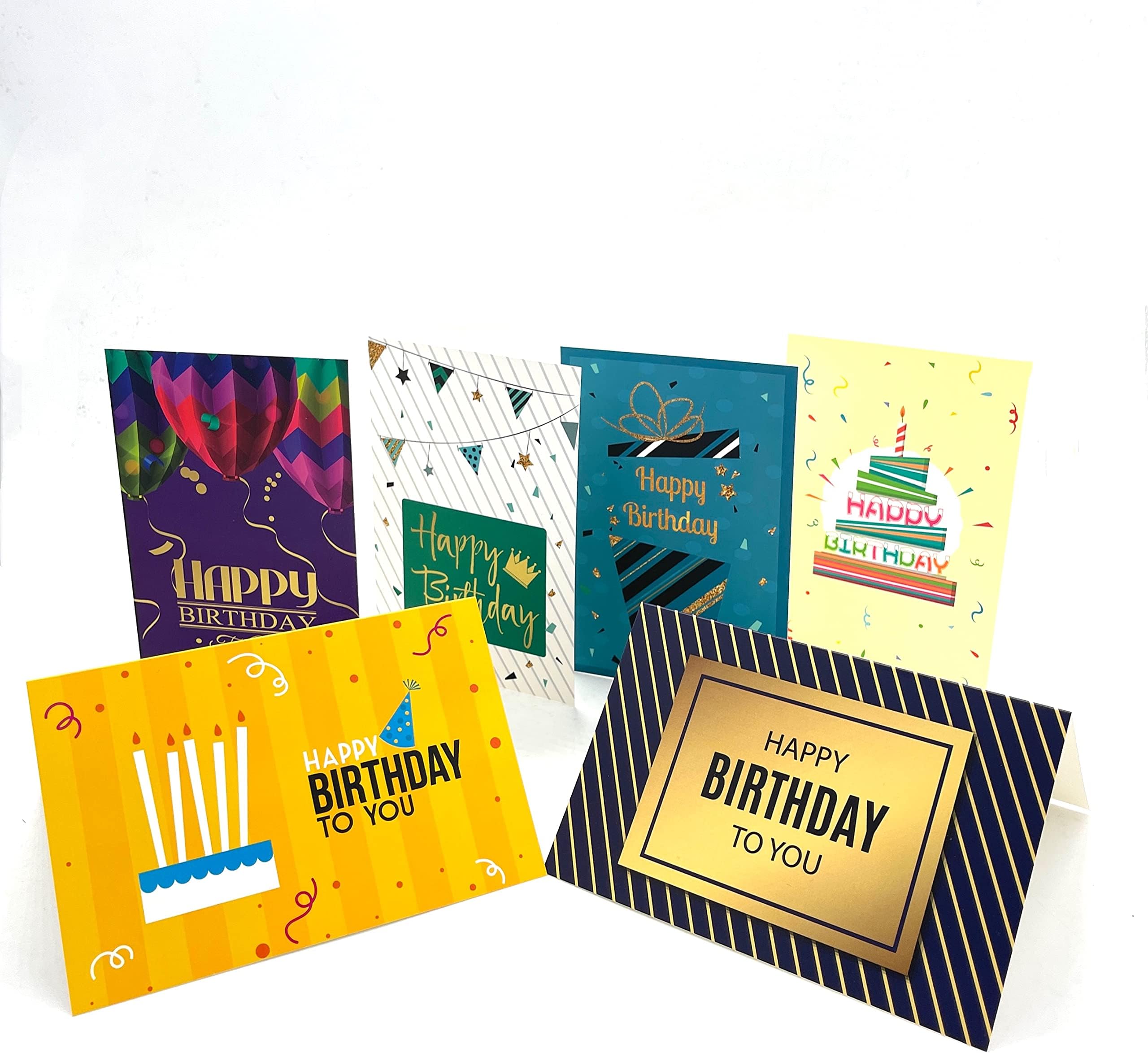 Gallery Willsea 24 Pack Birthday Cards with Envelopes, Blank Inside Birthday Cards, Assorted Birthday Cards, Happy Birthday Cards Bulk, Birthday Card Assortment with Stickers