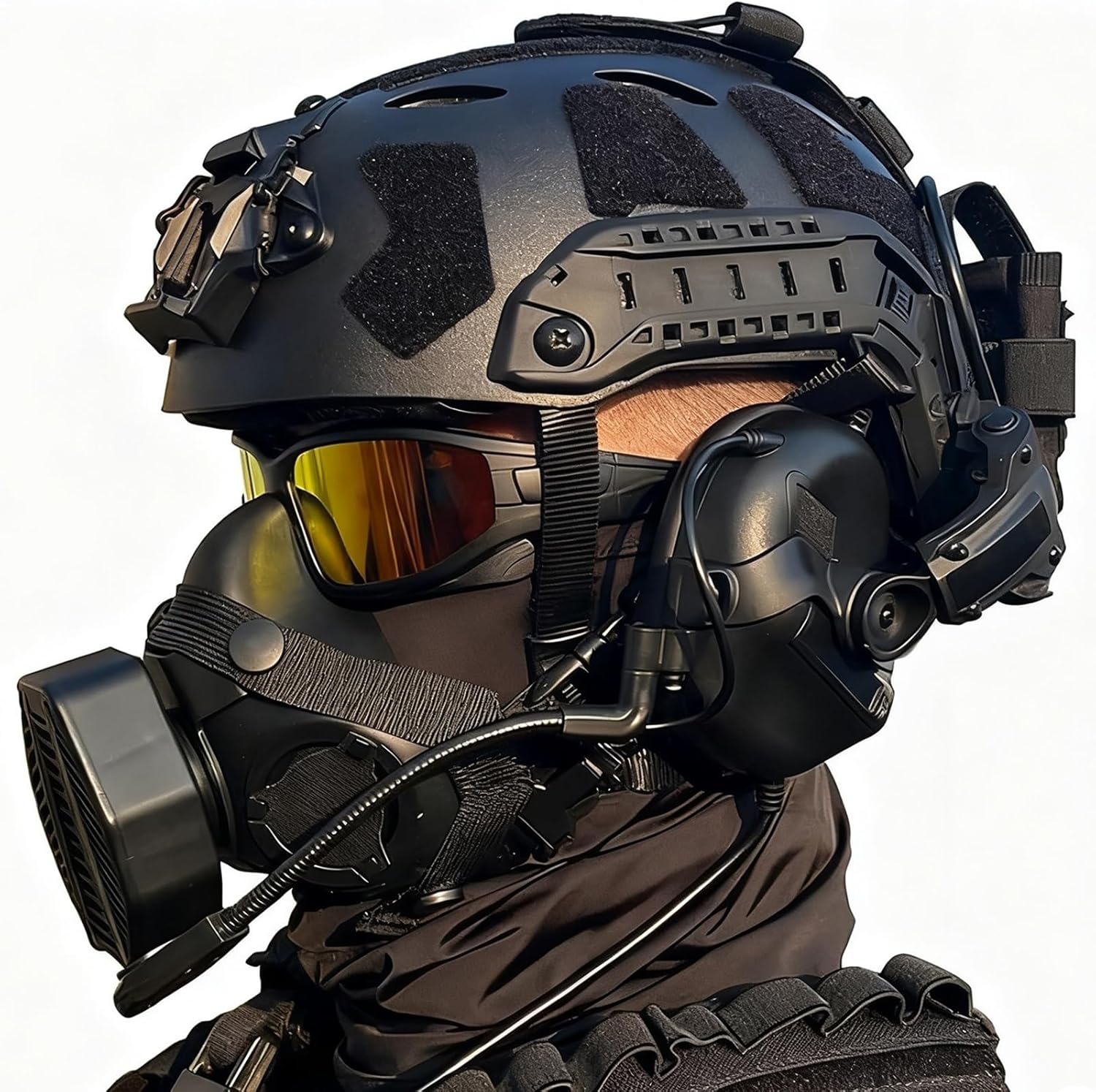 Outdoor Paintball Helmet Set with Tactical Noise-canceling Headset, Airsoft Breathable Mask, Helmet Cover Cloth, Cycling Protective Glasses Military Hunting Gear