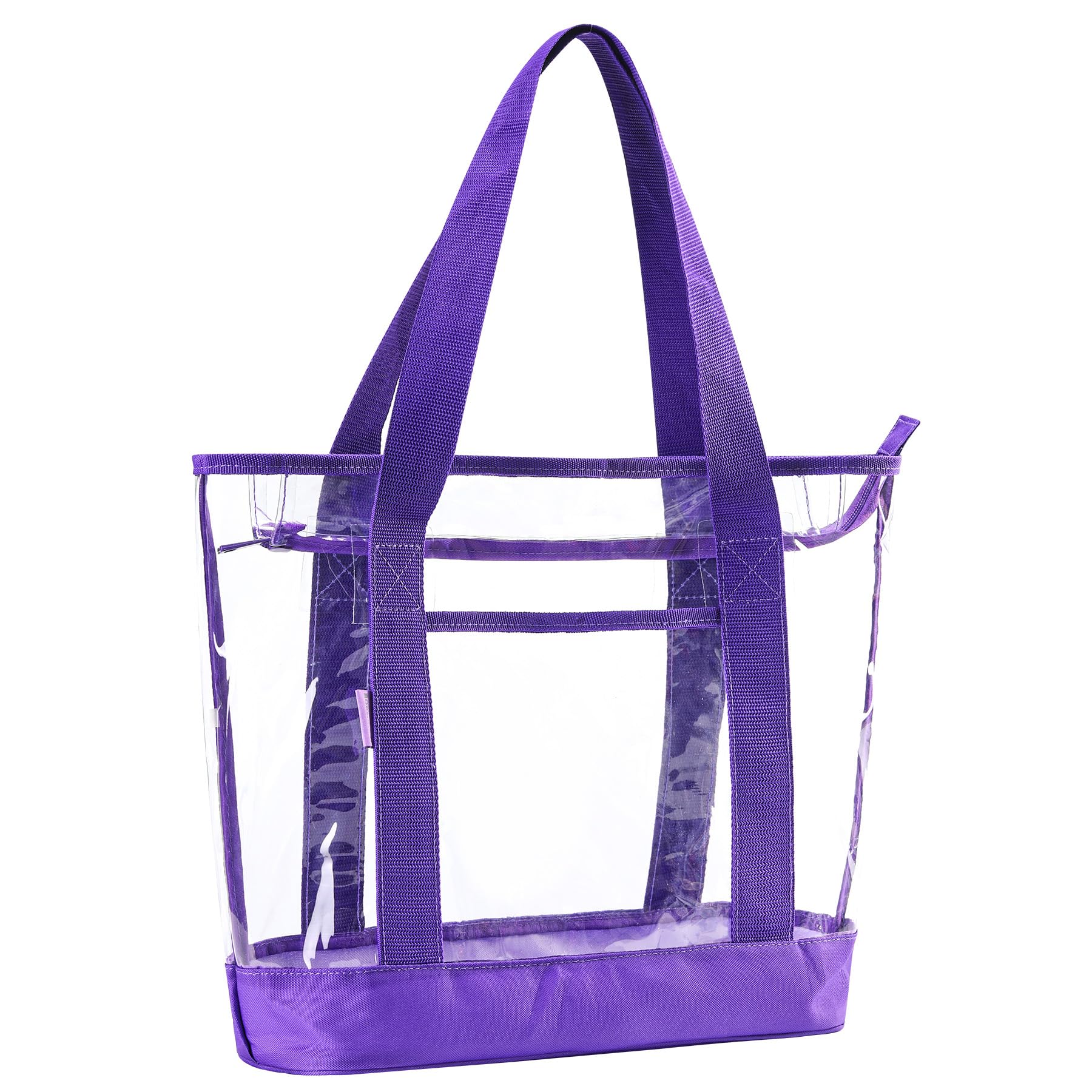 clear tote bag Purse handle with zipper for work plastic transparent see through women