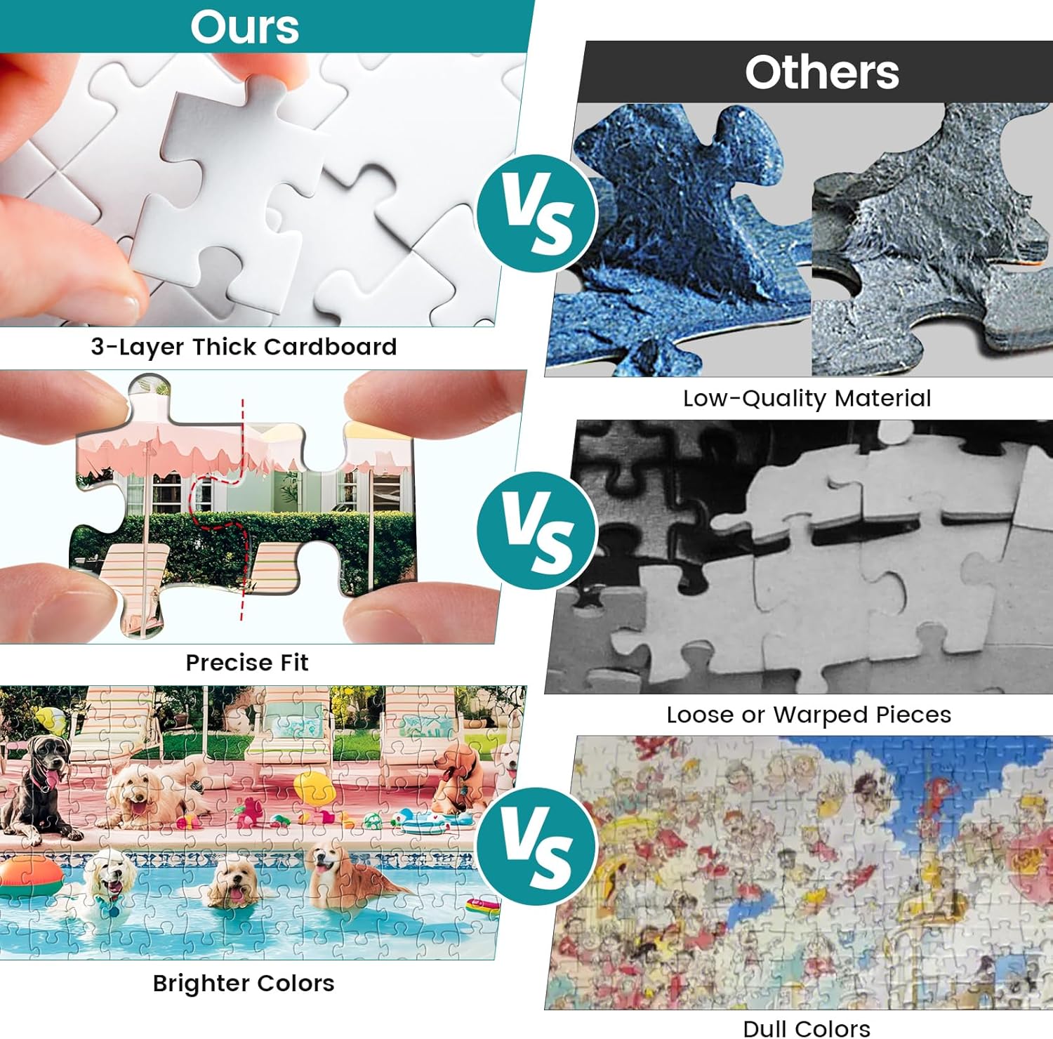 Jigsaw Puzzles 500 Pieces for Adults Puppy Swimming Pool Challenging Jigsaw Puzzle Animal Puzzles Difficult Puzzle Great Gift Jigsaw Puzzle Game 20.5x15 inch