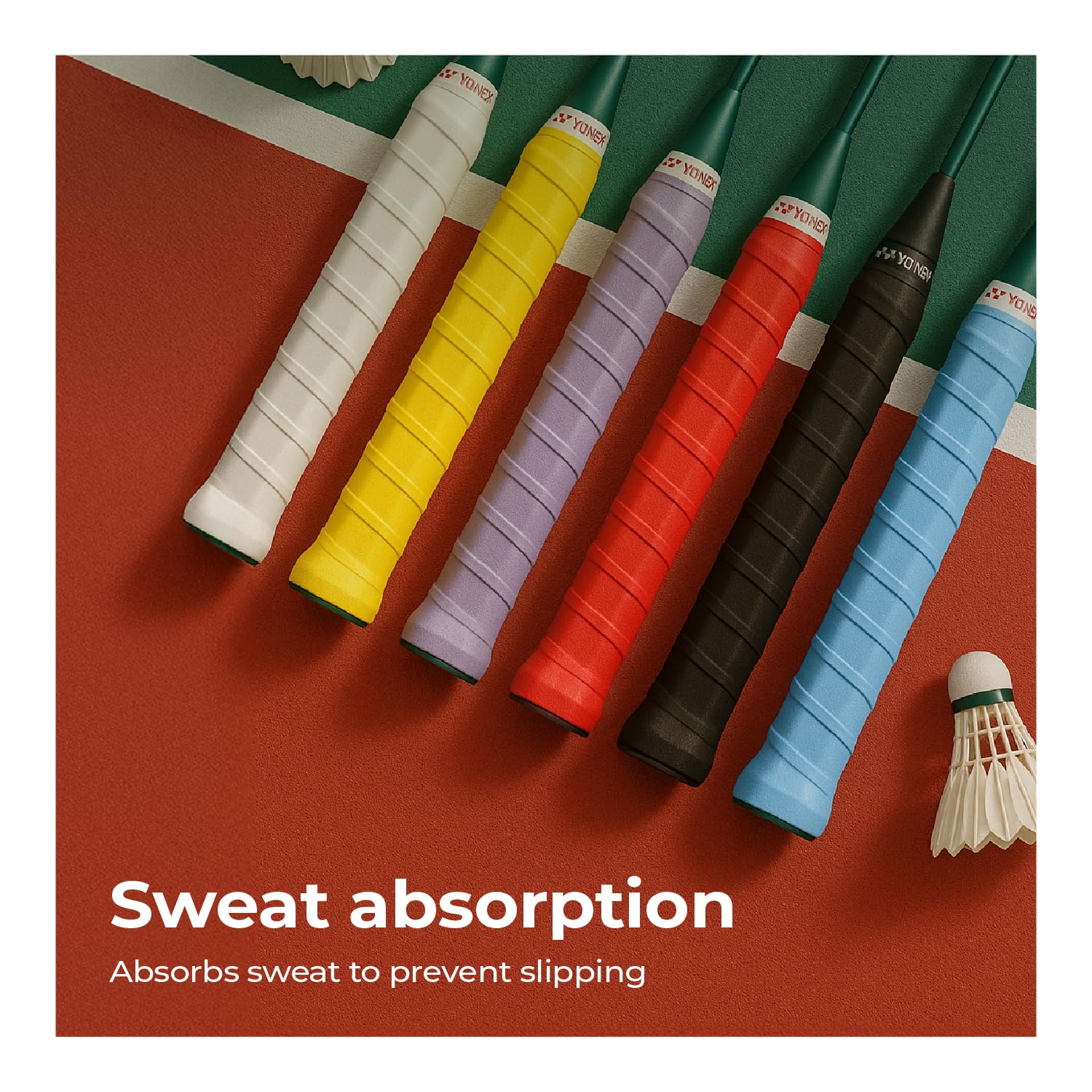 Lifelong Badminton Racket Overgrip | Pack of 6 | Sweat-Absorbent, Anti-Slip, Tacky, Durable PU Grips | Multicolour Grip Tape for Badminton, Tennis, Squash, Pickleball and More 1