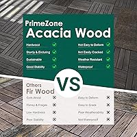 Vista 5 de PrimeZone - 9 azulejos entrelazados de madera de acacia sólida para terraza, patio, 12 x 12 pulgadas, impermeables, para interiores y exteriores