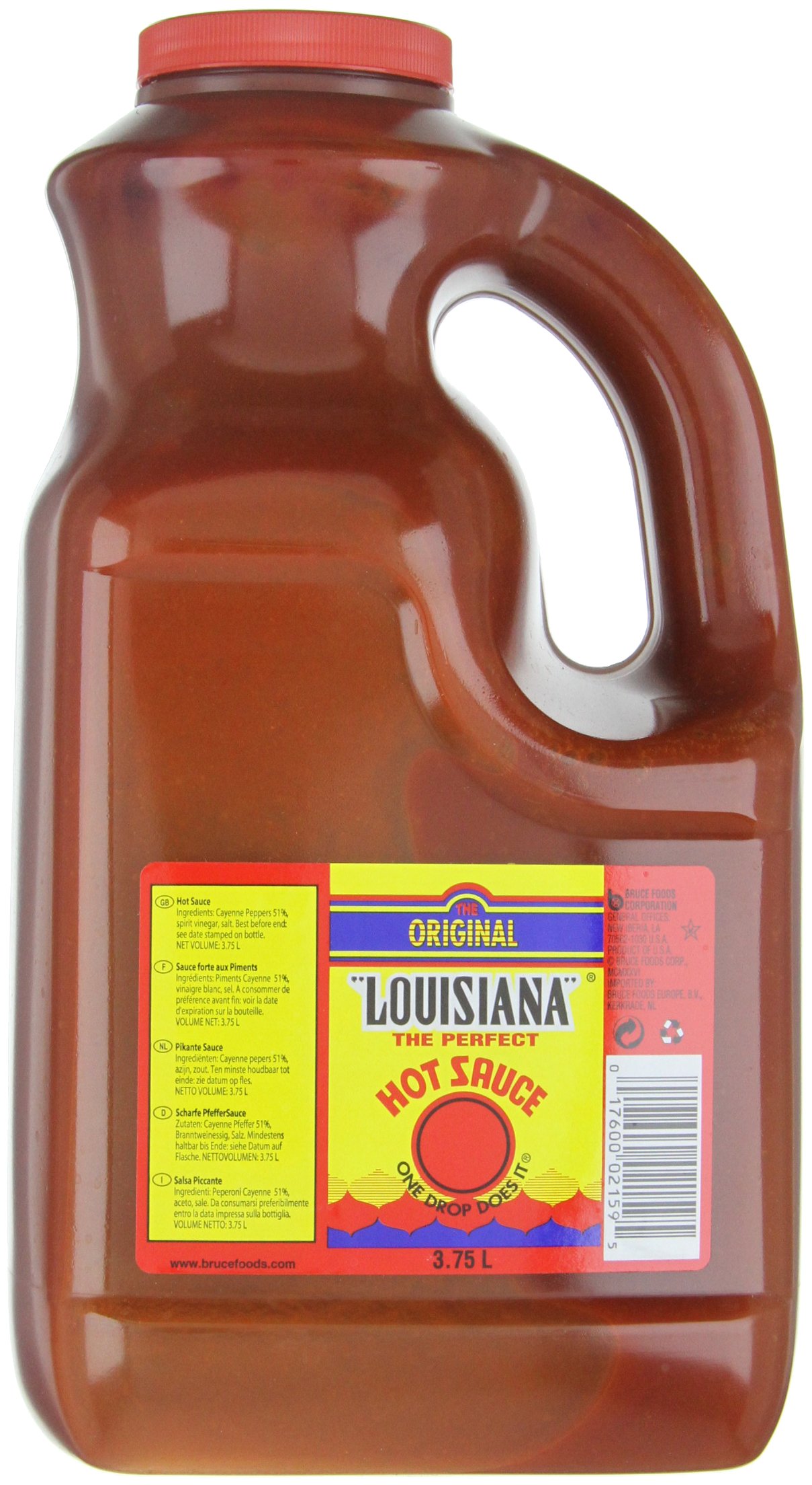 Louisiana - Hot Sauce 100% D'ORIGINE, flacon de 3.75 litres