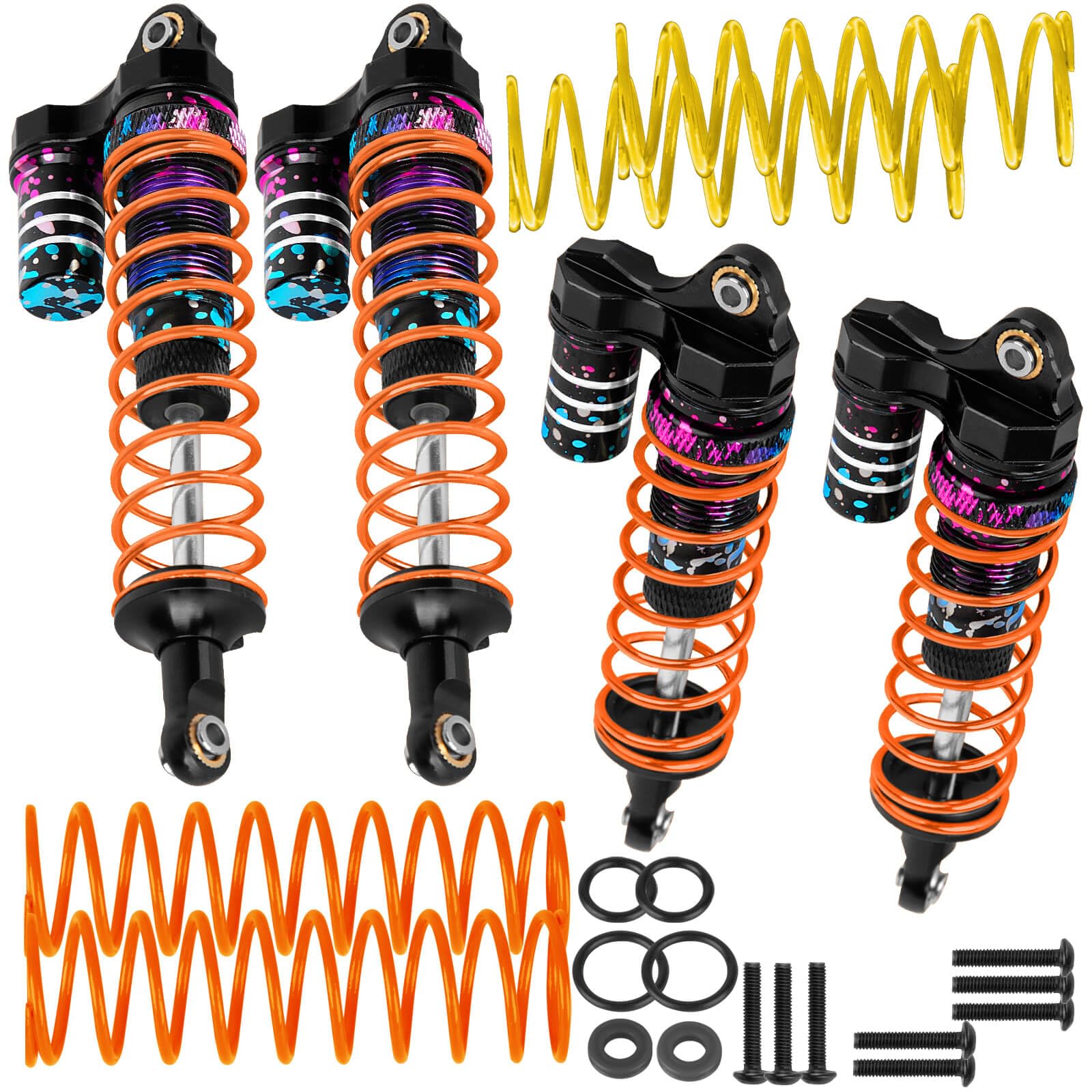 hopsupRC Upgrades Part Front Rear Assembled Full Metal Shocks Aluminum Big Bore RC Shocks Absorber Damper for 1/10 Slash/Rustler/Stampede/Bandit 4X4