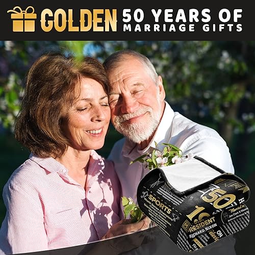 Miniatura 6 de Manta de 50 aniversario de aniversario regalo para 50 aniversario de boda regalos dorados de 50 años de matrimonio regalos para pareja esposa marido