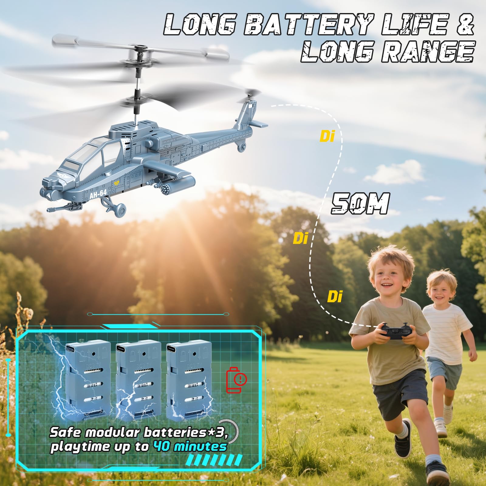 Charmofun Zdalnie sterowany helikopter (Niebieski)