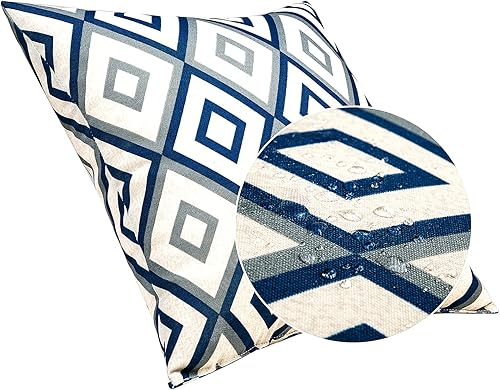 Miniatura 3 de JMGBird Juego de 2 almohadas de patio impermeables para exteriores con rellenos incluidos, almohada de exterior de 18 x 18 pulgadas para muebles de