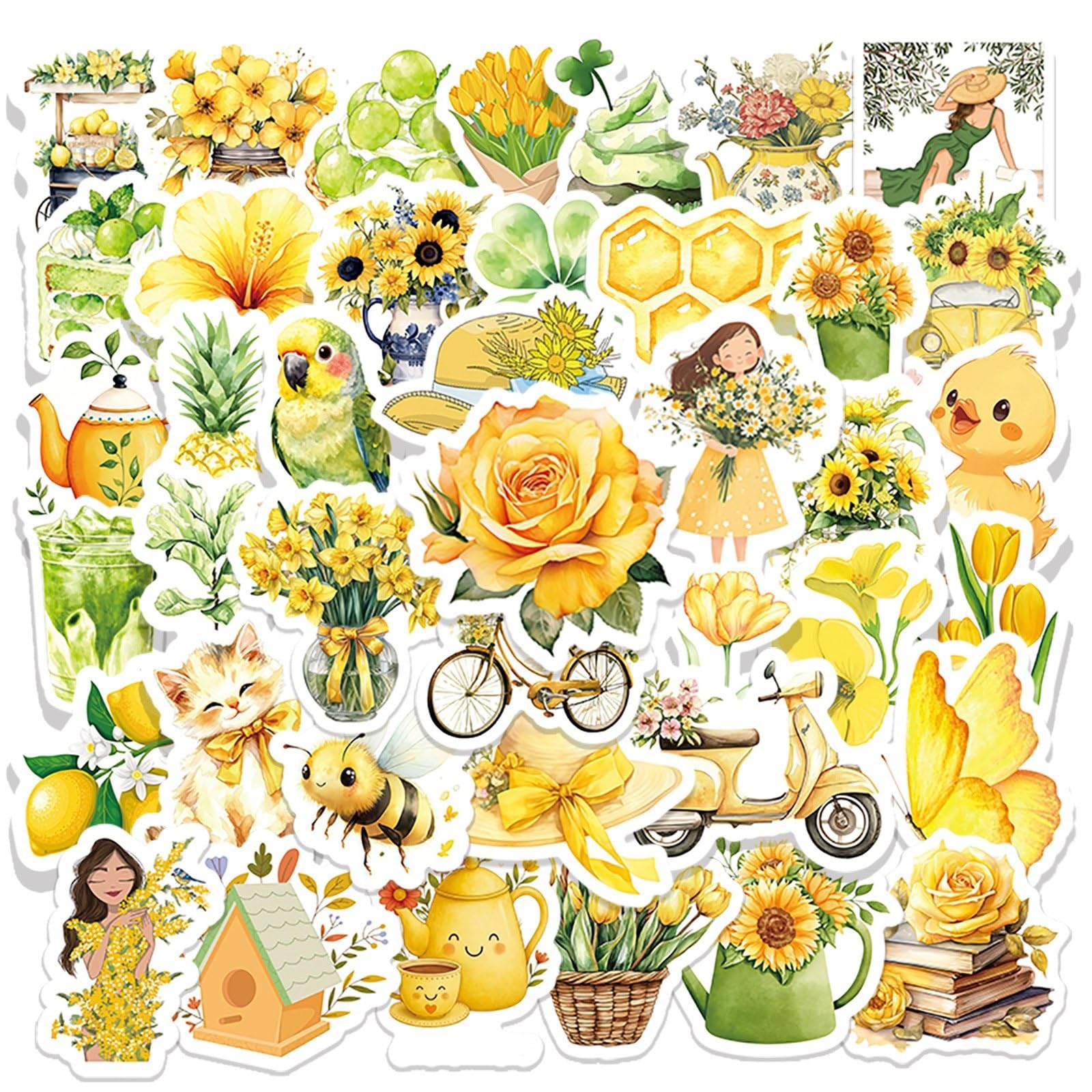 FGLFPXI 50-Pack Stickers Waterproof Decor Decals for Envelope Luggage Notebook Stationery Graffiti