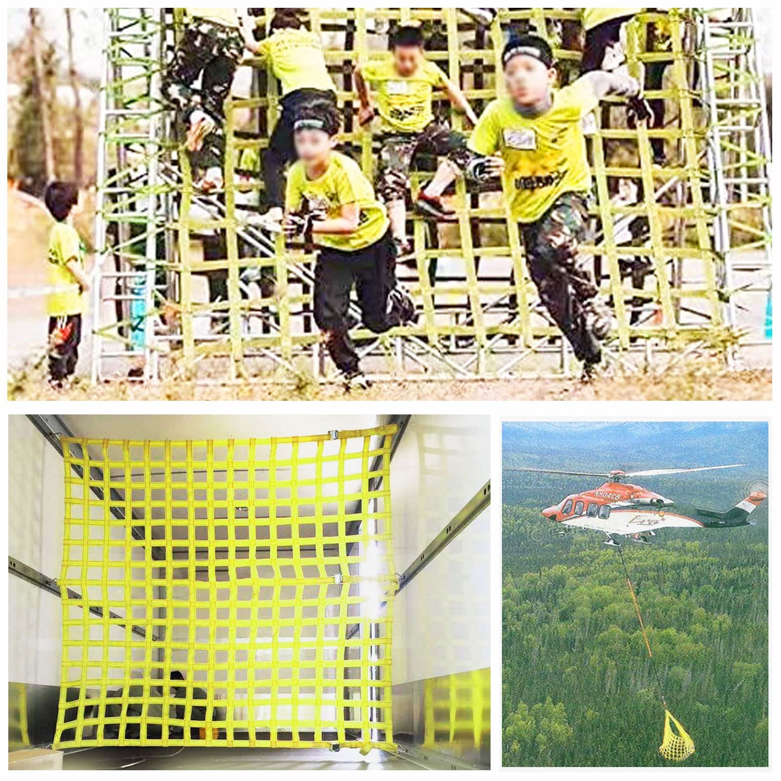 Escalera de Red de Carga para niños - Juego de Columpios de 4x6 m, Circuito de obstáculos, Gimnasio de la Jungla Interior, Puente de Cuerda, Cinta Verde para Parque Infantil en el Patio Tras
