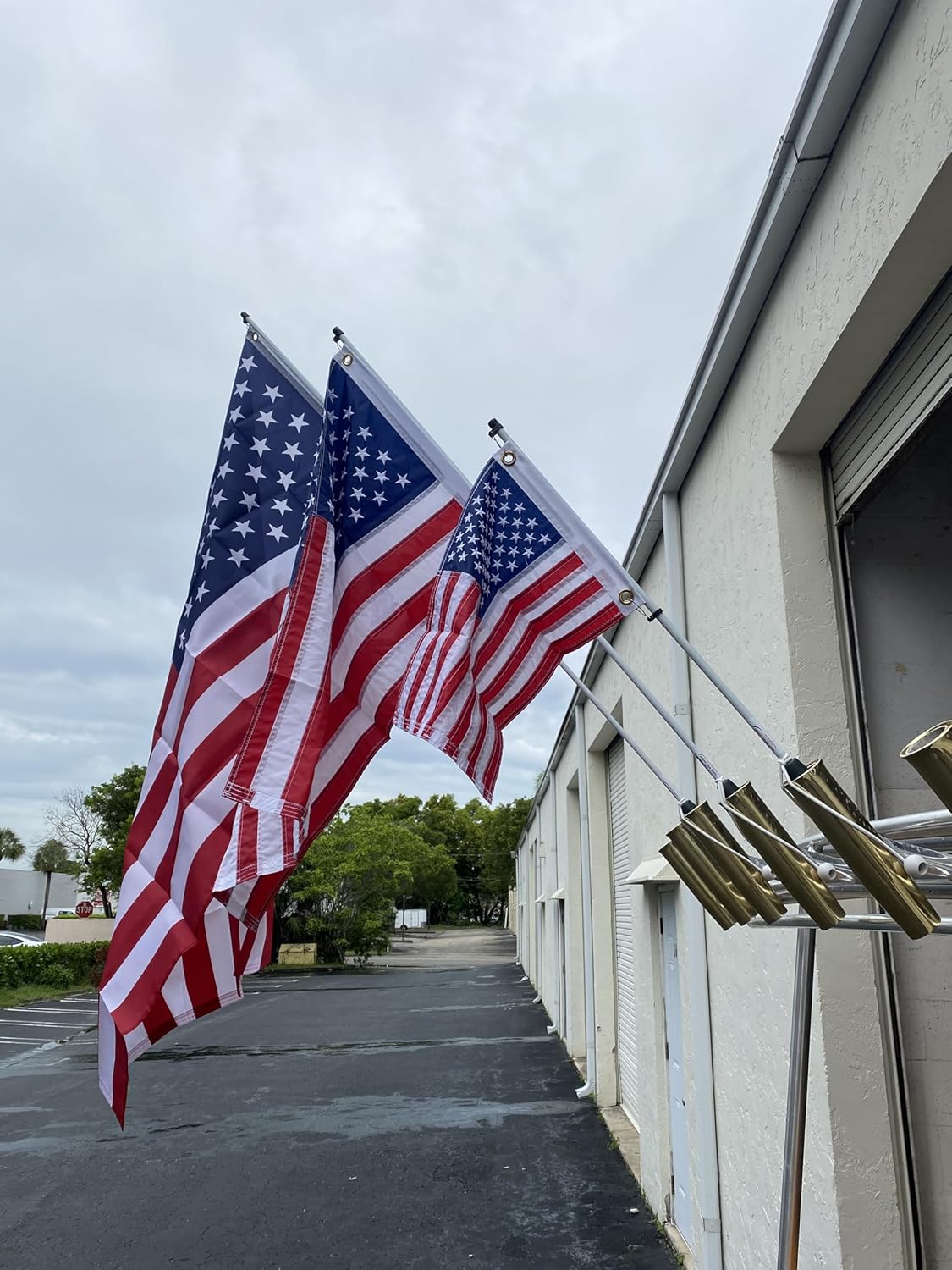 Boat Flagpole for Rod Holders and/or Rocket launchers and American Flag Combo (3 Foot Pole) 3 Feet