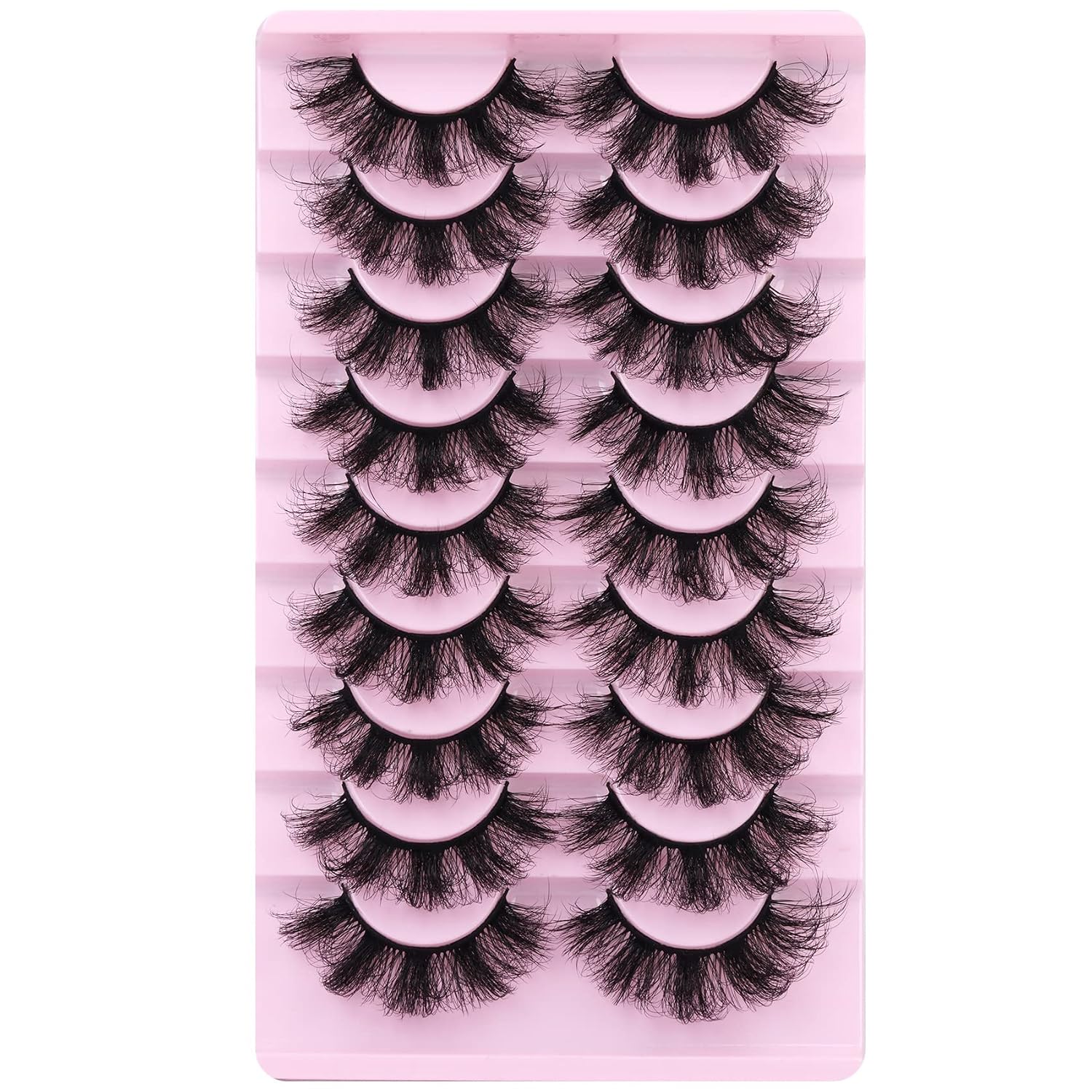Mink Lashes Fluffy 20 MM Thick D Curl False Eyelashes Dramatic Long Strip Lashes Pack 6D Curly Wispy Full Fake Eyelashes That Look Like Extension by Goddvenus