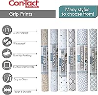 Vista 6 de Con-Tact Brand Grip Prints Shelf Liner, Non-Adhesive Durable Liners, Slip-Resistant Drawer and Cabinet Covering, 18" x 4', Dottie Grey, Pack of 1