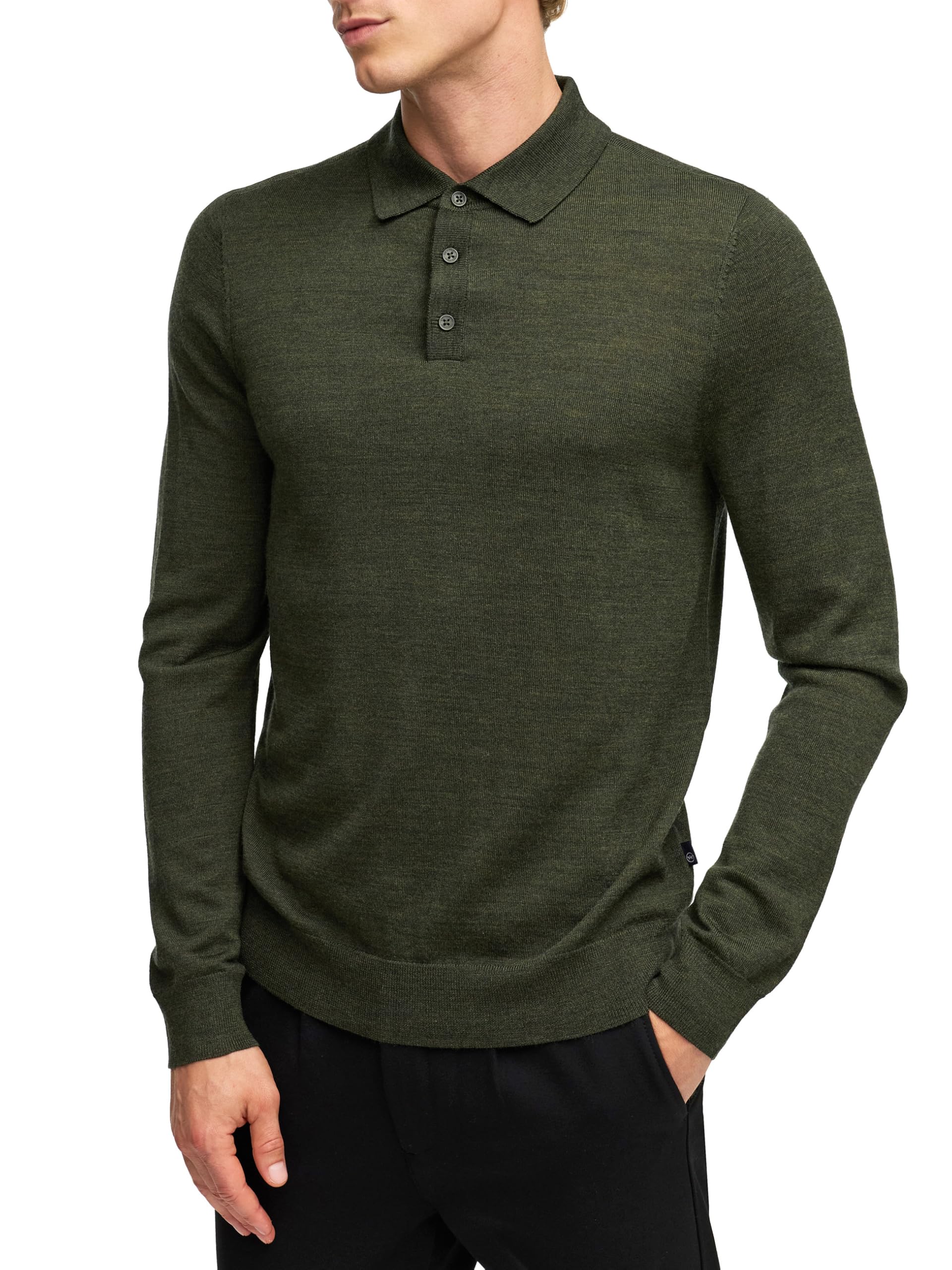 KRONSTADT Herren KSJohannes Strickpullover aus Merinowolle mit Polokragen