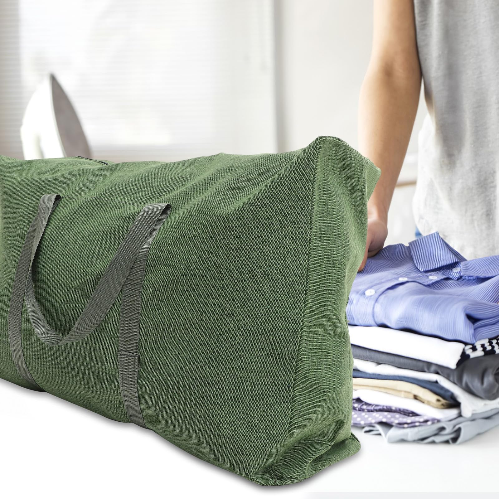 TOYANDONA Borsa Grande per Bagagli in Tela Canvas Manici, Capacità Extra Large per Back To School Party e Viaggi, Resistente e Funzionale Colore Casuale