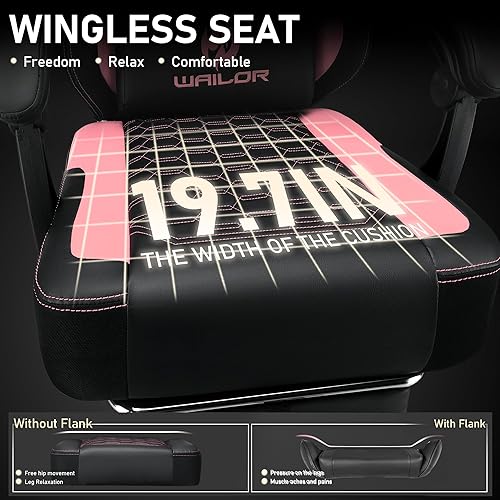 Miniatura 4 de Silla de juegos con cojín de masaje y resorte, sillas ergonómicas para adultos con reposapiés de 300 libras, silla de cuero con respaldo alto