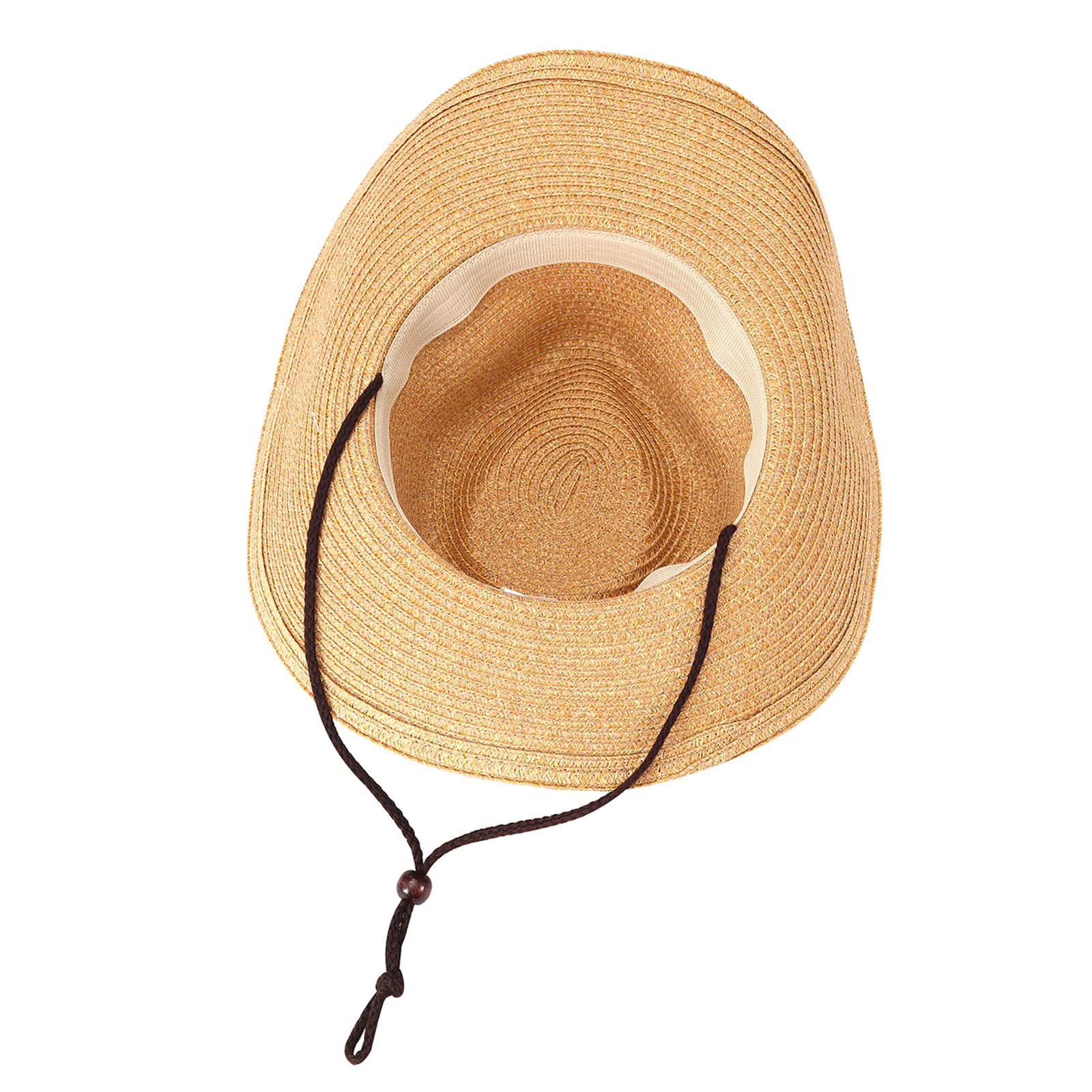 Willheoy Chapeau Cowboy Western Femme Chapeau de Paille Adulte Unisexe Chapeau de Soleil Homme Pliable Anti-UV Large Bord