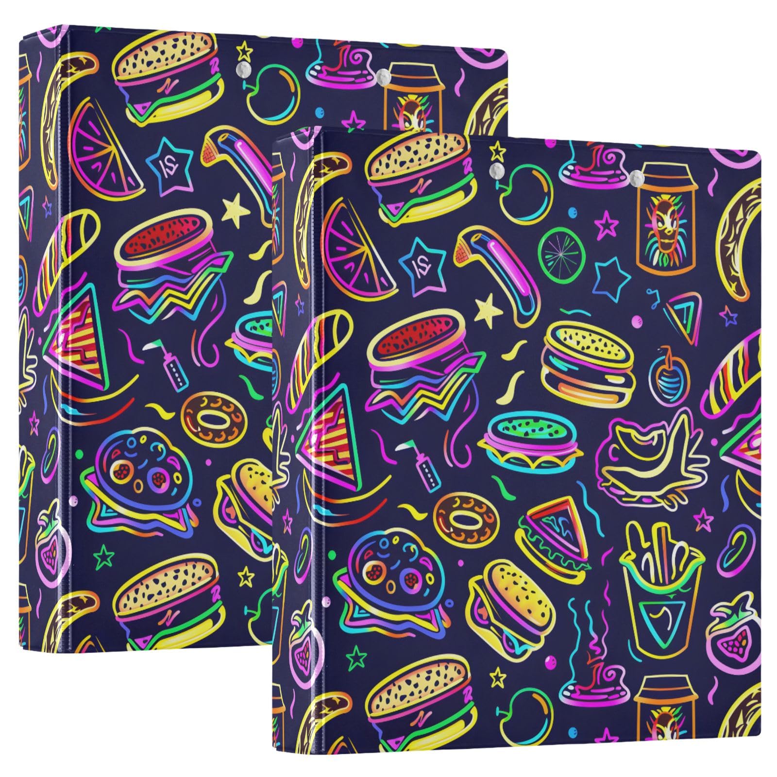 American Neon - Raccoglitore a 3 anelli, 3,8 cm, contiene 200 fogli con 3 tasche interne in PVC trasparente, per scuola e ufficio